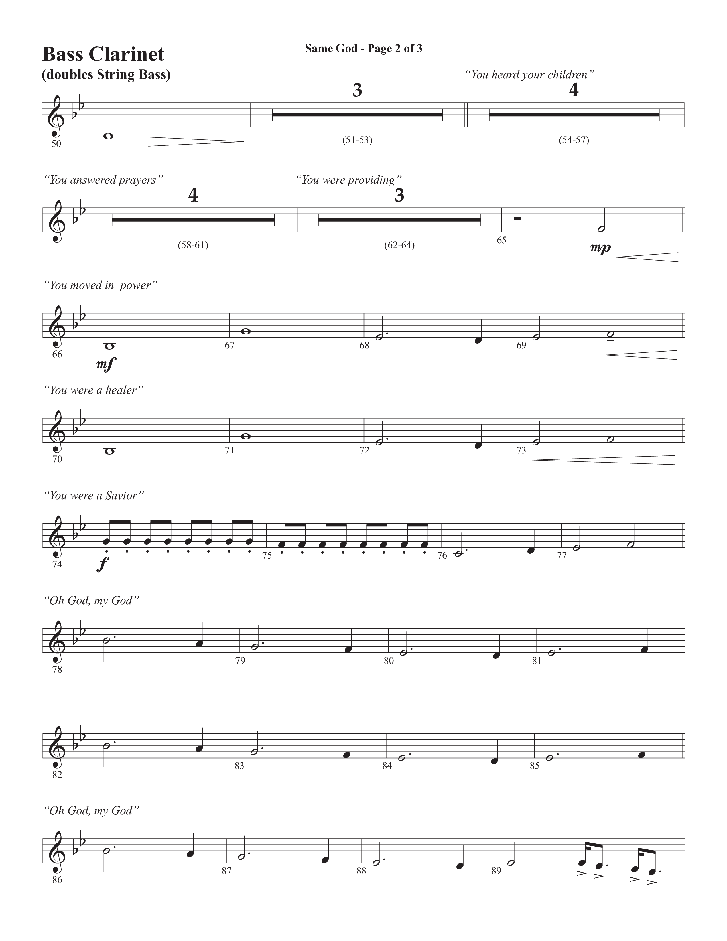 Same God (Choral Anthem SATB) Bass Clarinet (Semsen Music / Arr. Phil Nitz)