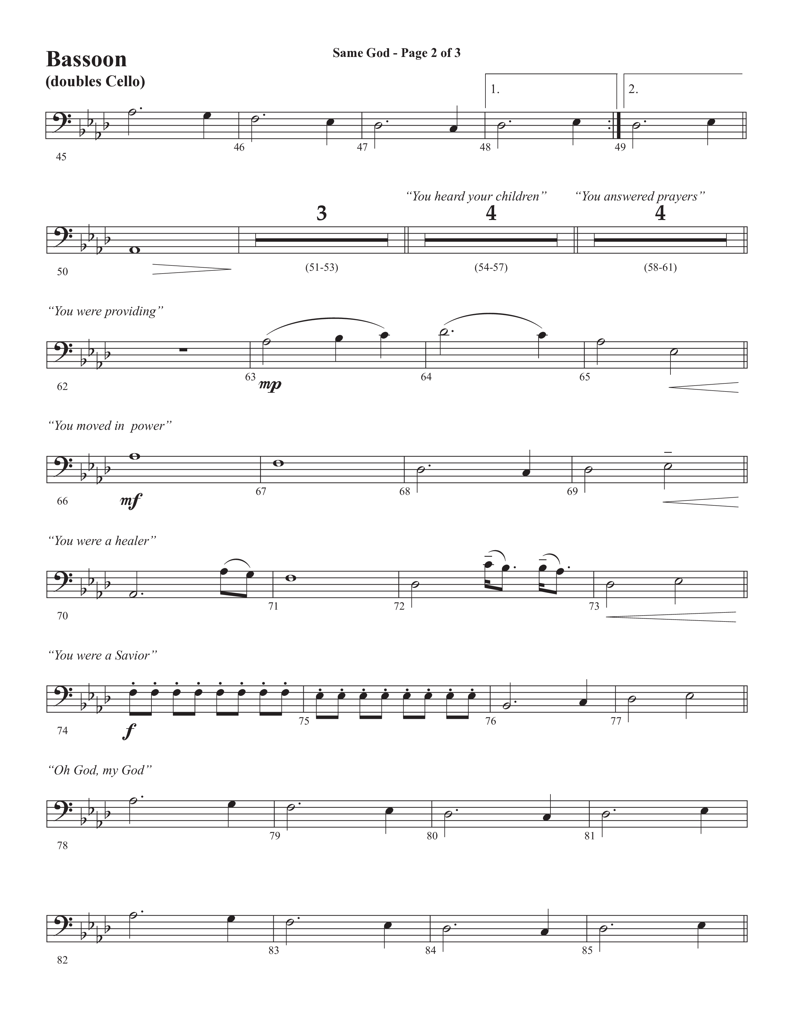Same God (Choral Anthem SATB) Bassoon (Semsen Music / Arr. Phil Nitz)