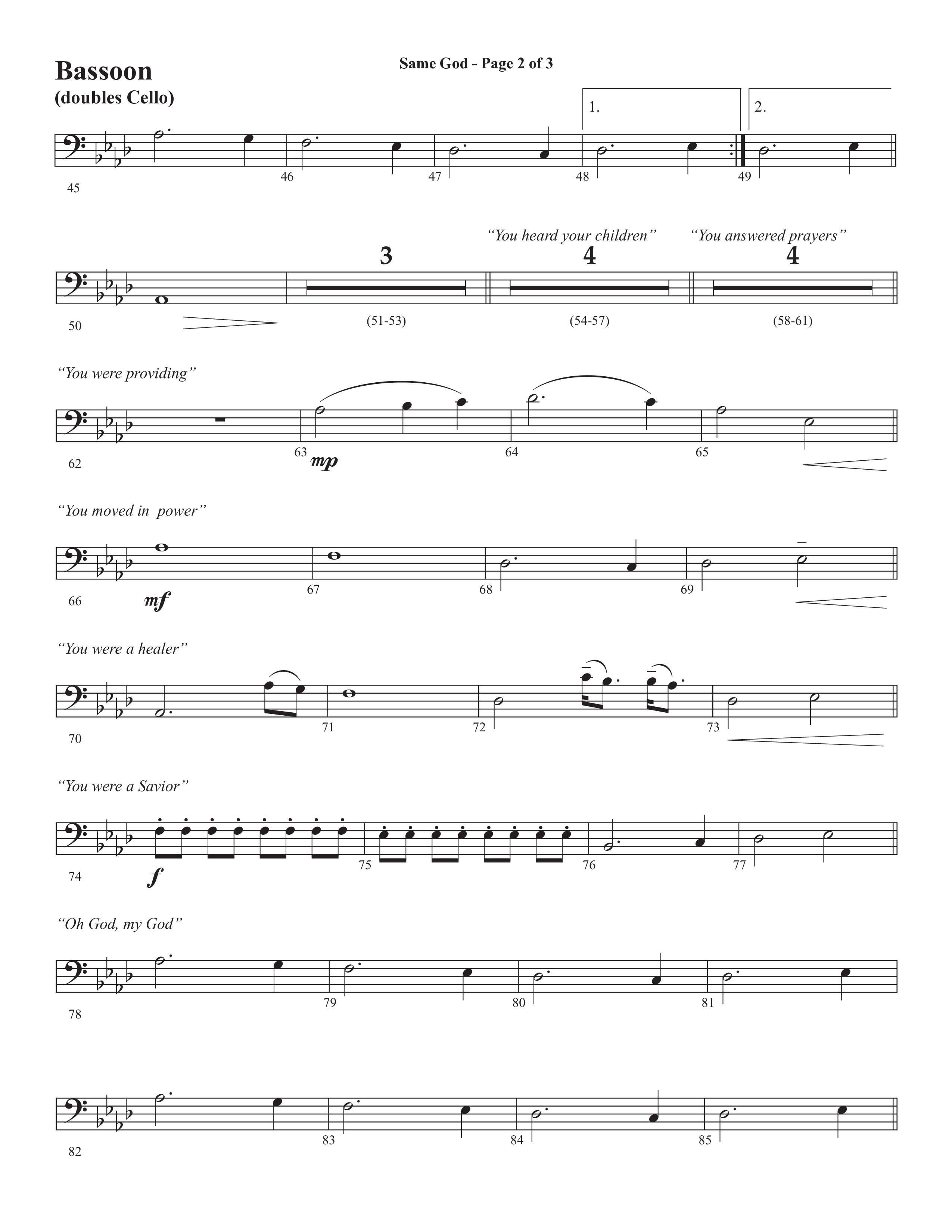 Same God (Choral Anthem SATB) Bassoon (Semsen Music / Arr. Phil Nitz)