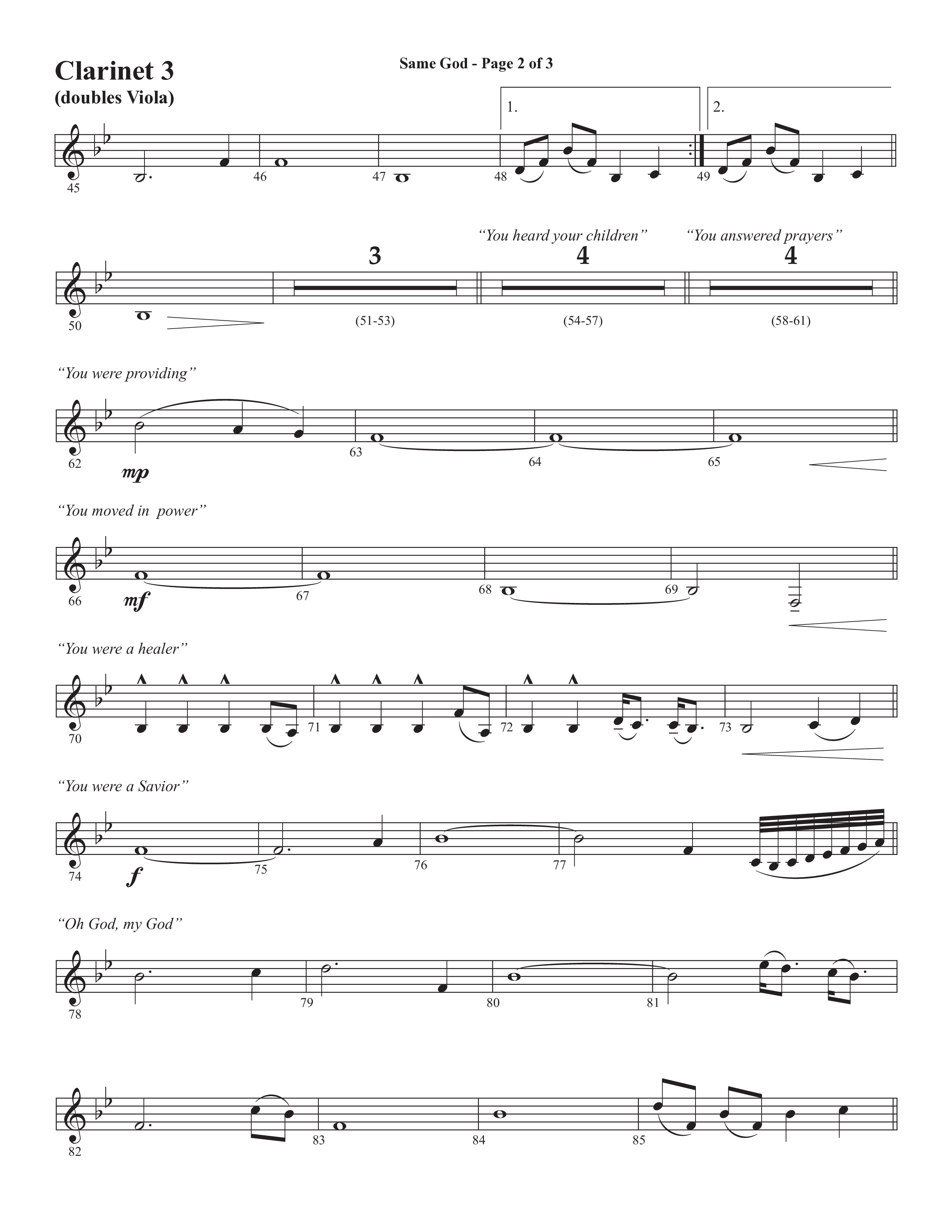 Same God (Choral Anthem SATB) Clarinet 3 (Semsen Music / Arr. Phil Nitz)