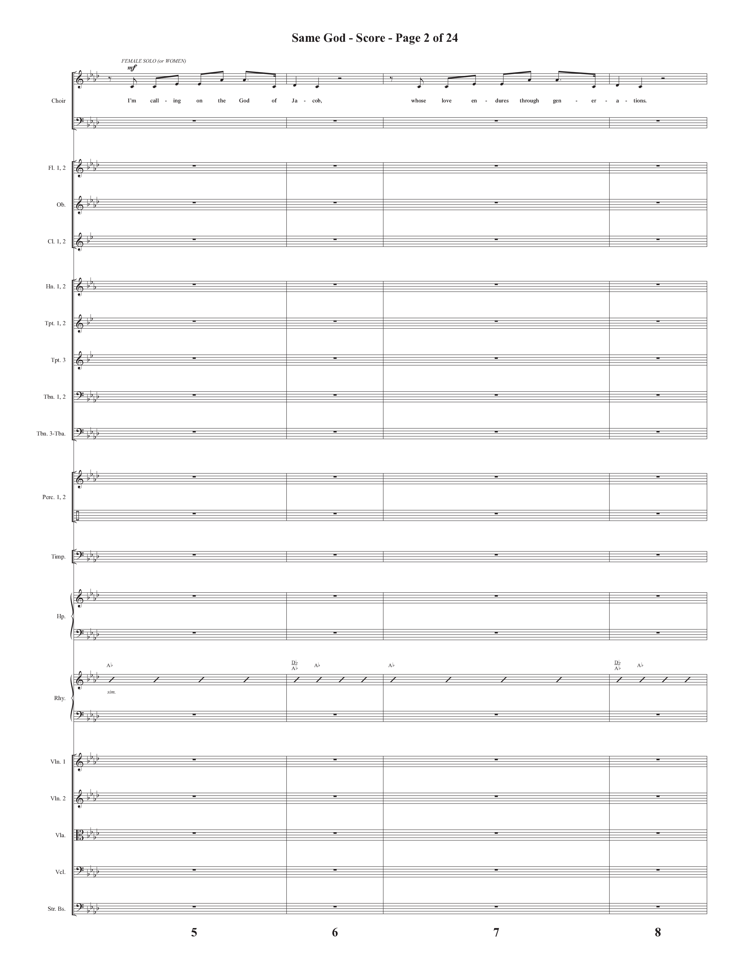 Same God (Choral Anthem SATB) Orchestration (Semsen Music / Arr. Phil Nitz)
