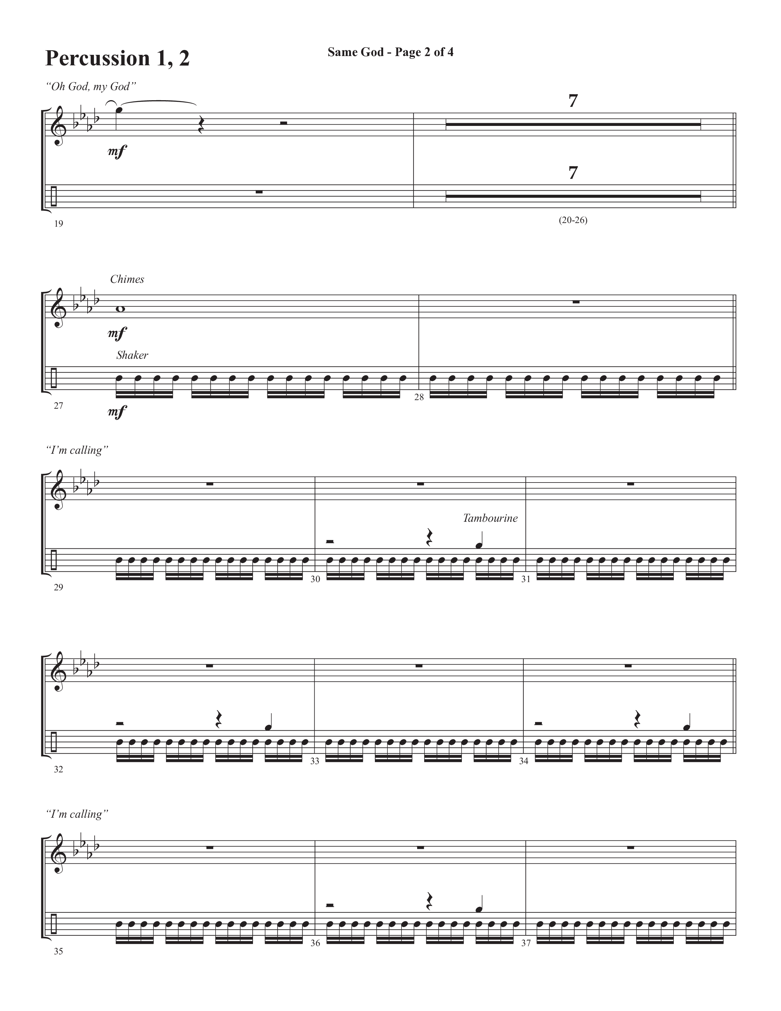 Same God (Choral Anthem SATB) Percussion 1/2 (Semsen Music / Arr. Phil Nitz)