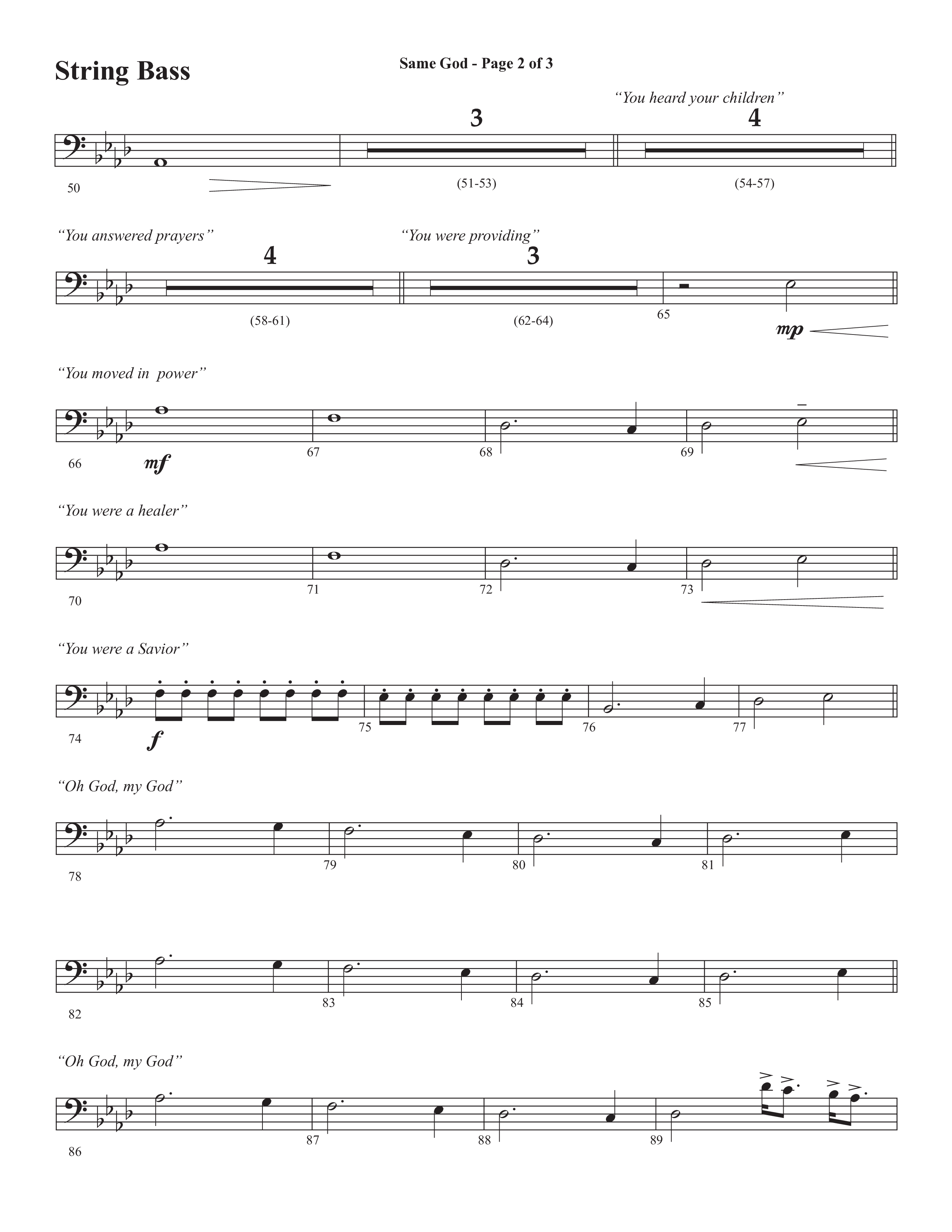 Same God (Choral Anthem SATB) String Bass (Semsen Music / Arr. Phil Nitz)