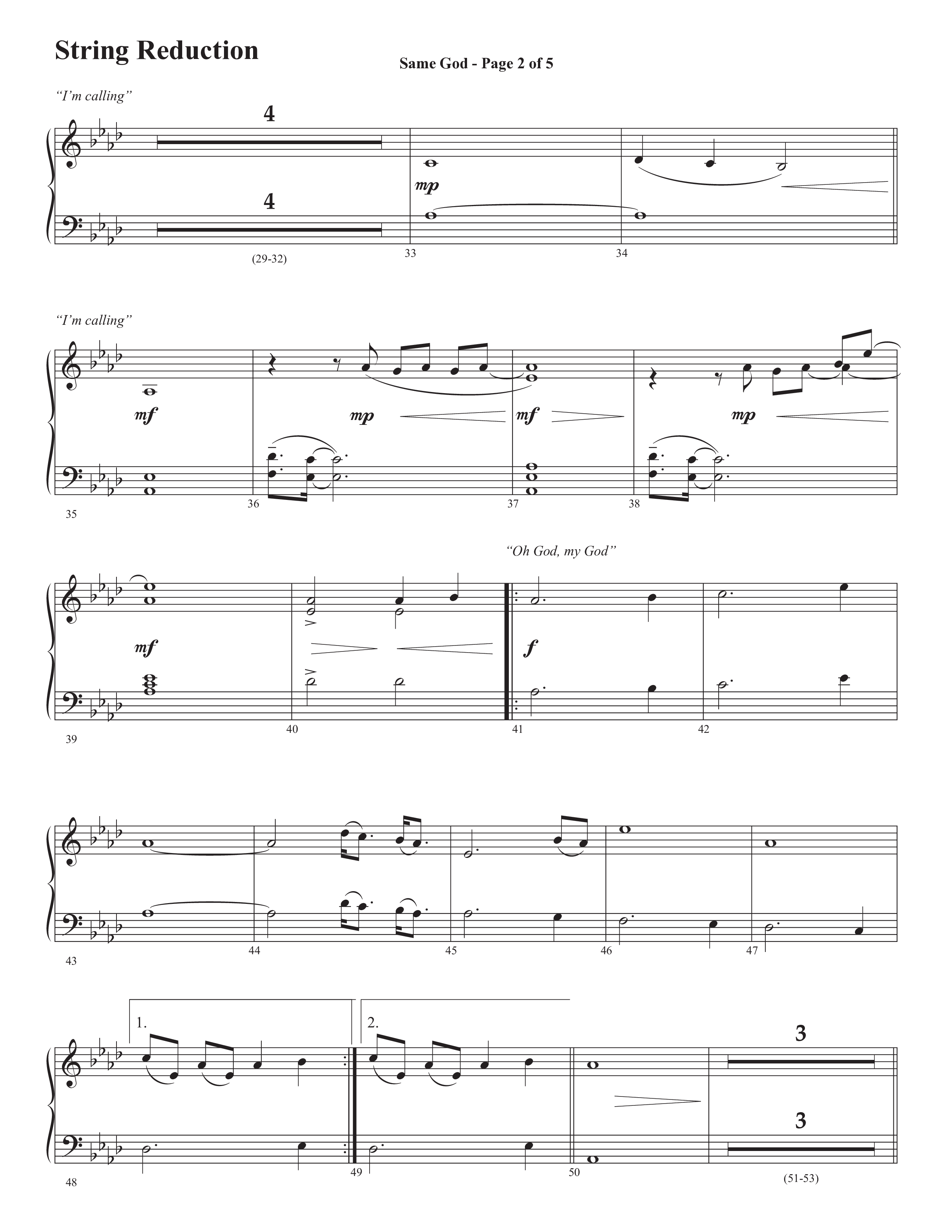 Same God (Choral Anthem SATB) String Reduction (Semsen Music / Arr. Phil Nitz)