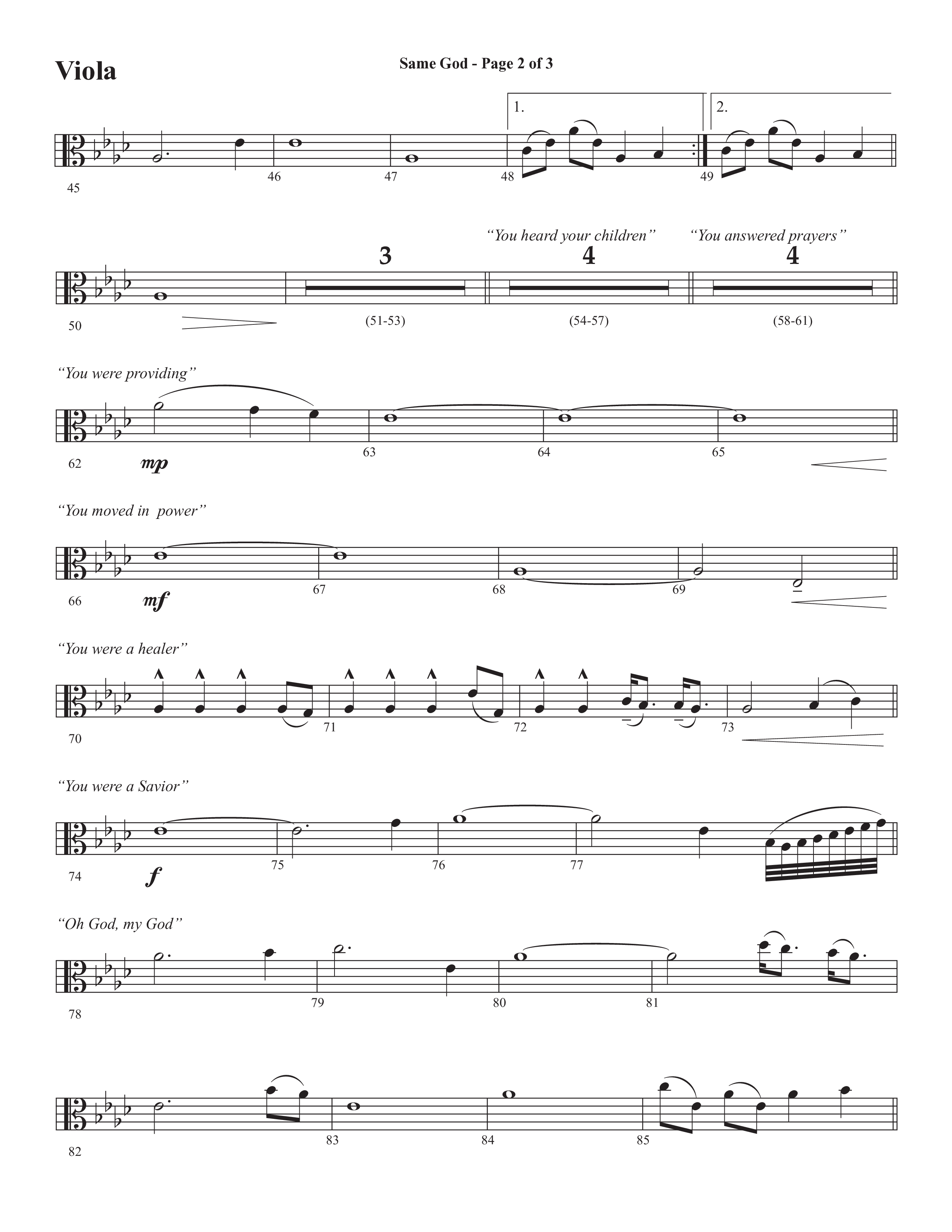 Same God (Choral Anthem SATB) Viola (Semsen Music / Arr. Phil Nitz)