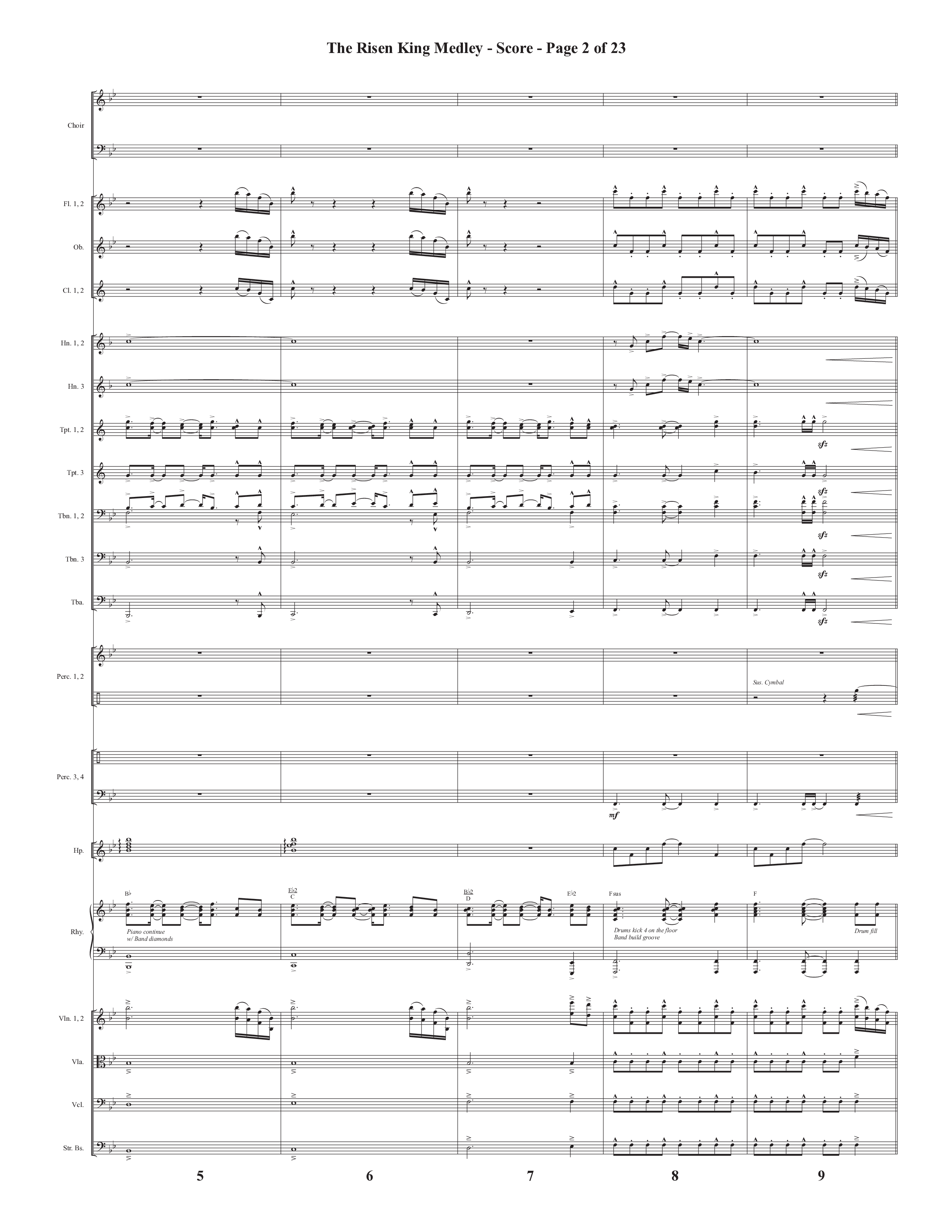 The Risen King Medley (Choral Anthem SATB) Conductor's Score (Semsen Music / Arr. John Bolin / Orch. Cliff Duren)