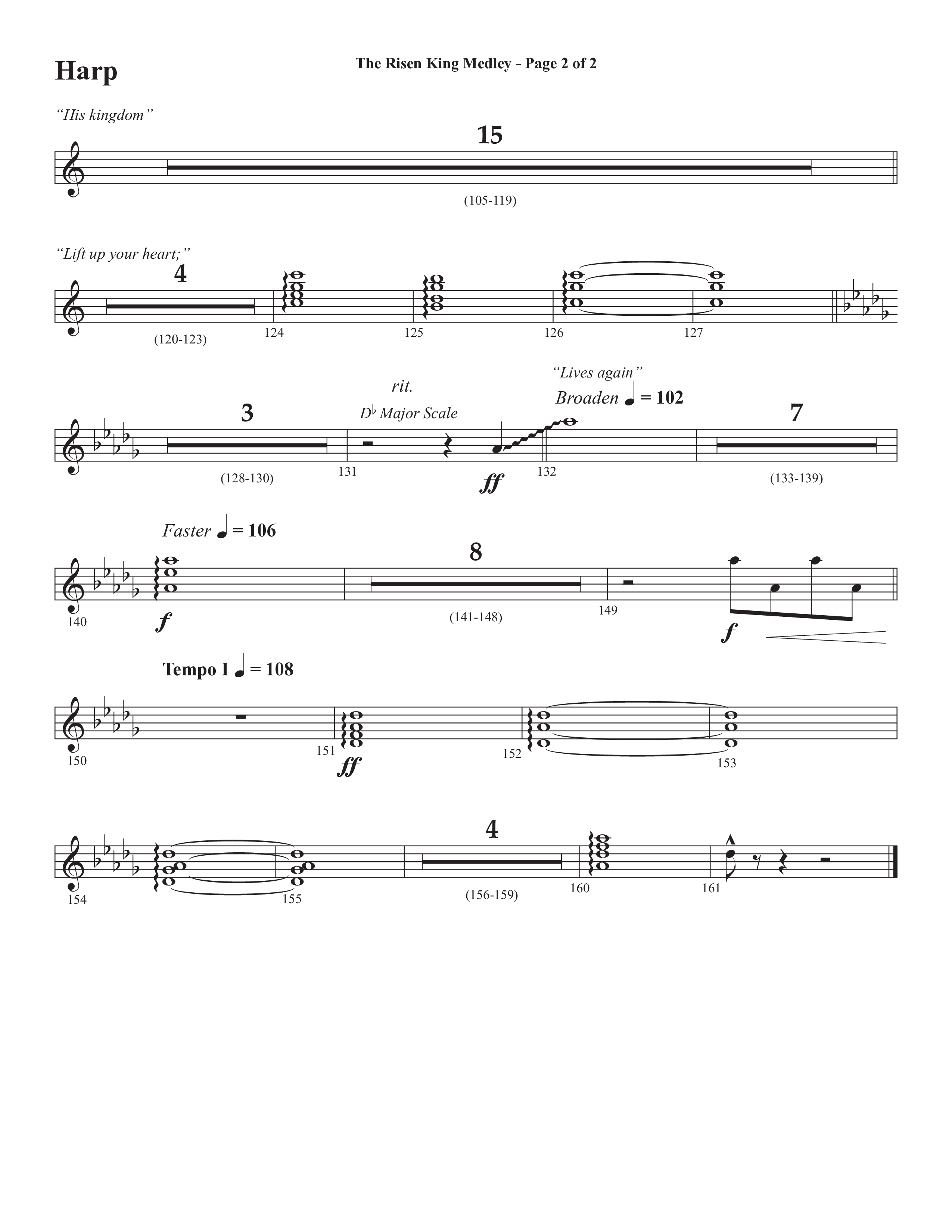 The Risen King Medley (Choral Anthem SATB) Harp (Semsen Music / Arr. John Bolin / Orch. Cliff Duren)