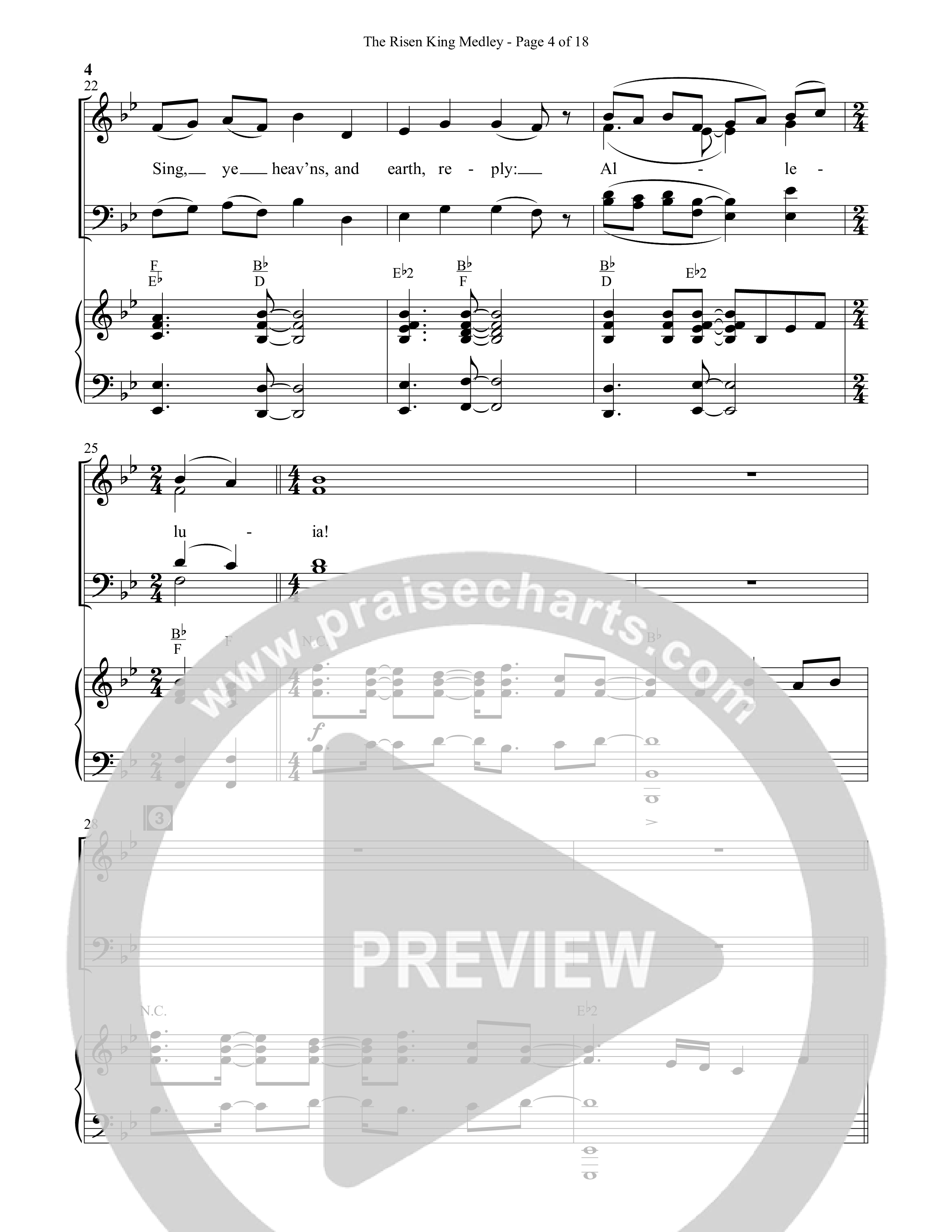The Risen King Medley (Choral Anthem SATB) Anthem (SATB/Piano) (Semsen Music / Arr. John Bolin / Orch. Cliff Duren)