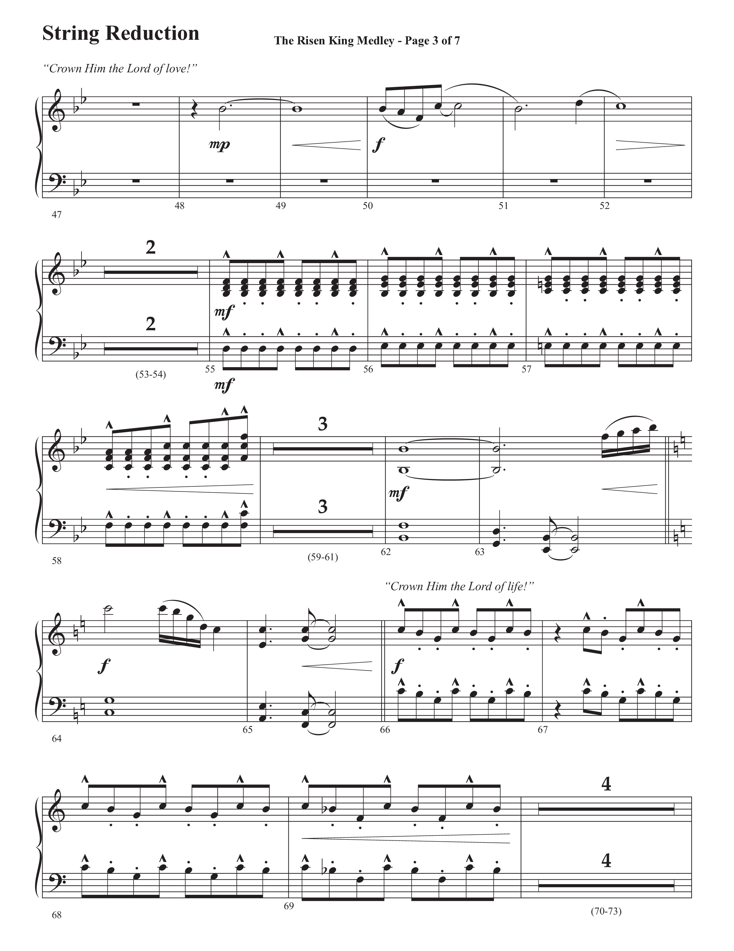The Risen King Medley (Choral Anthem SATB) String Reduction (Semsen Music / Arr. John Bolin / Orch. Cliff Duren)