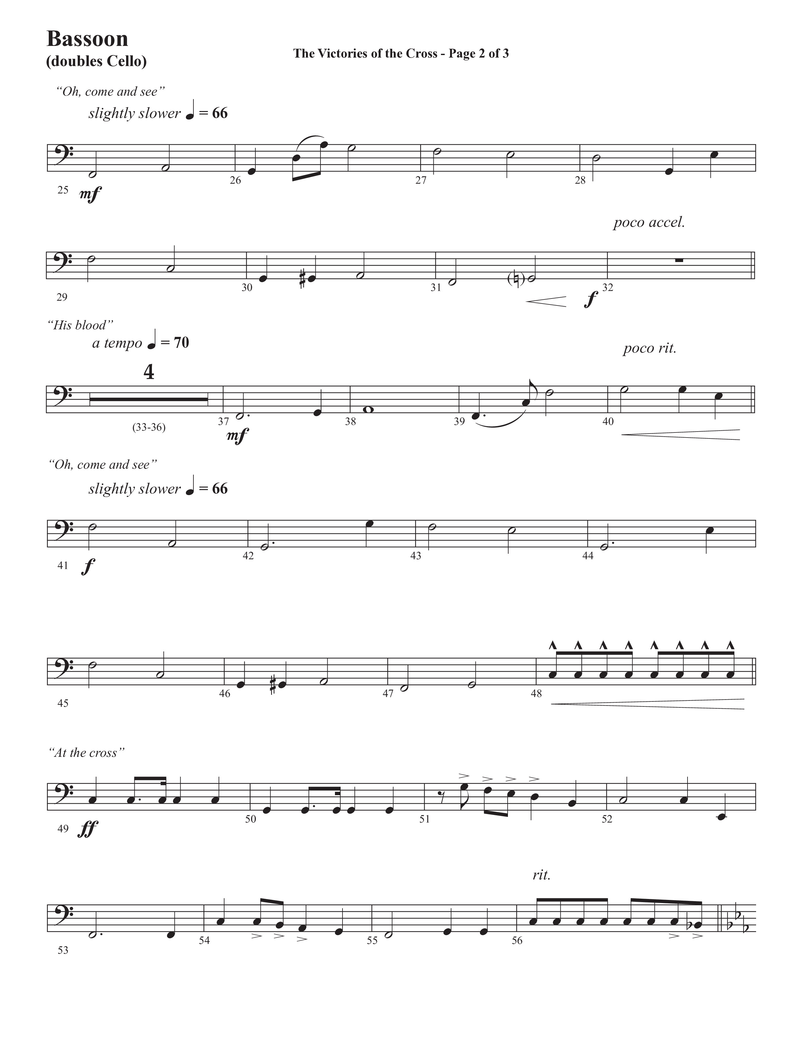 The Victories Of The Cross (with At The Cross) (Choral Anthem SATB) Bassoon (Semsen Music / Arr. Daniel Semsen)