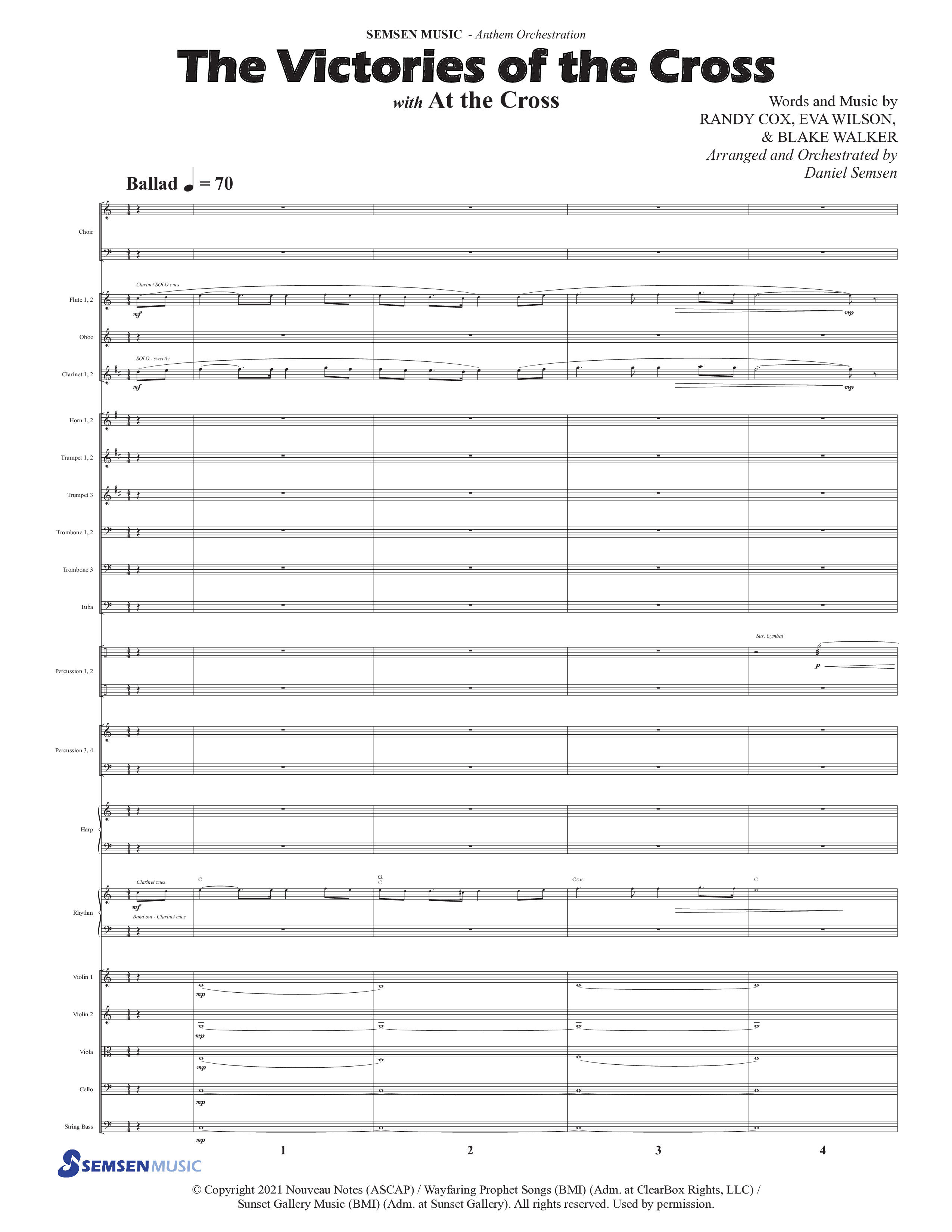 The Victories Of The Cross (with At The Cross) (Choral Anthem SATB) Conductor's Score (Semsen Music / Arr. Daniel Semsen)