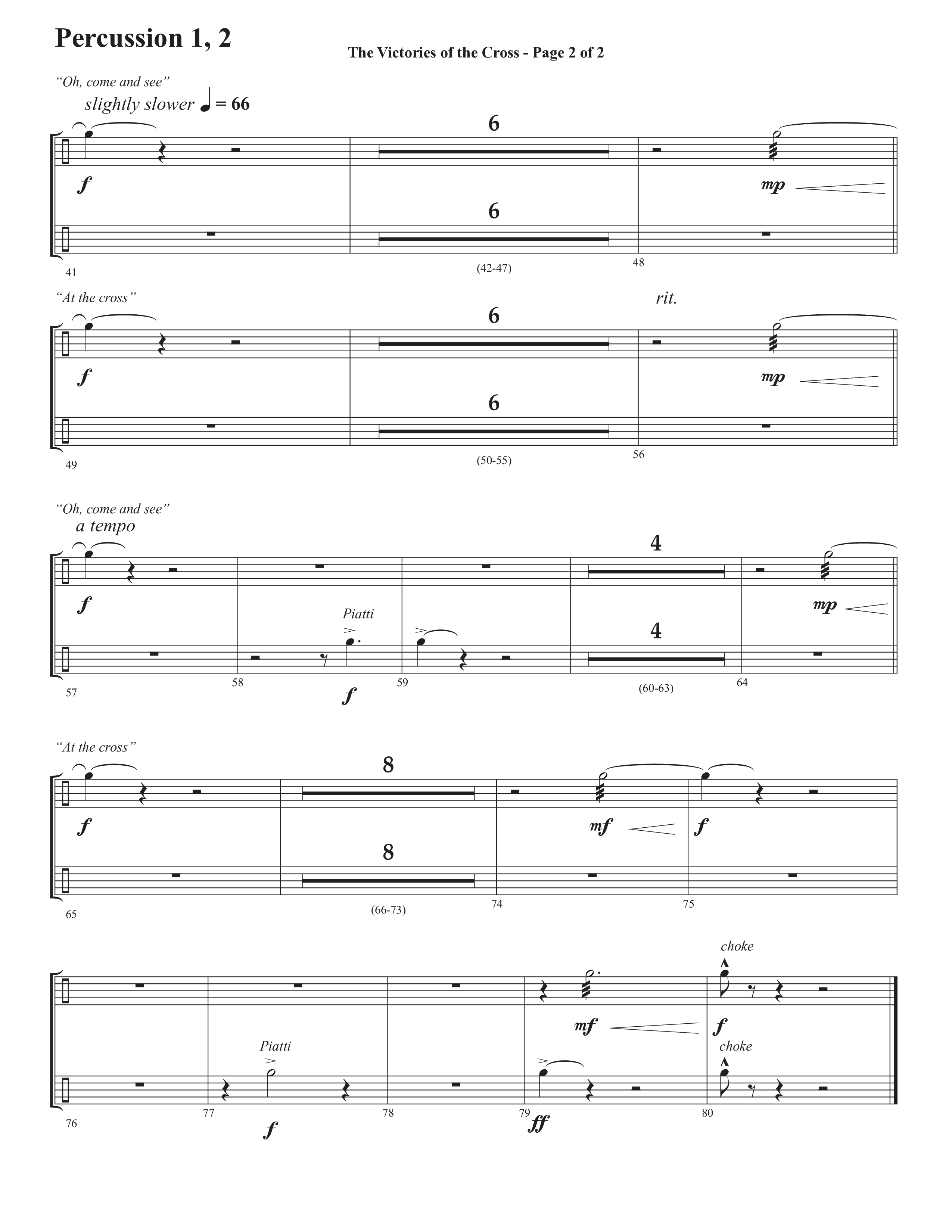 The Victories Of The Cross (with At The Cross) (Choral Anthem SATB) Percussion 1/2 (Semsen Music / Arr. Daniel Semsen)