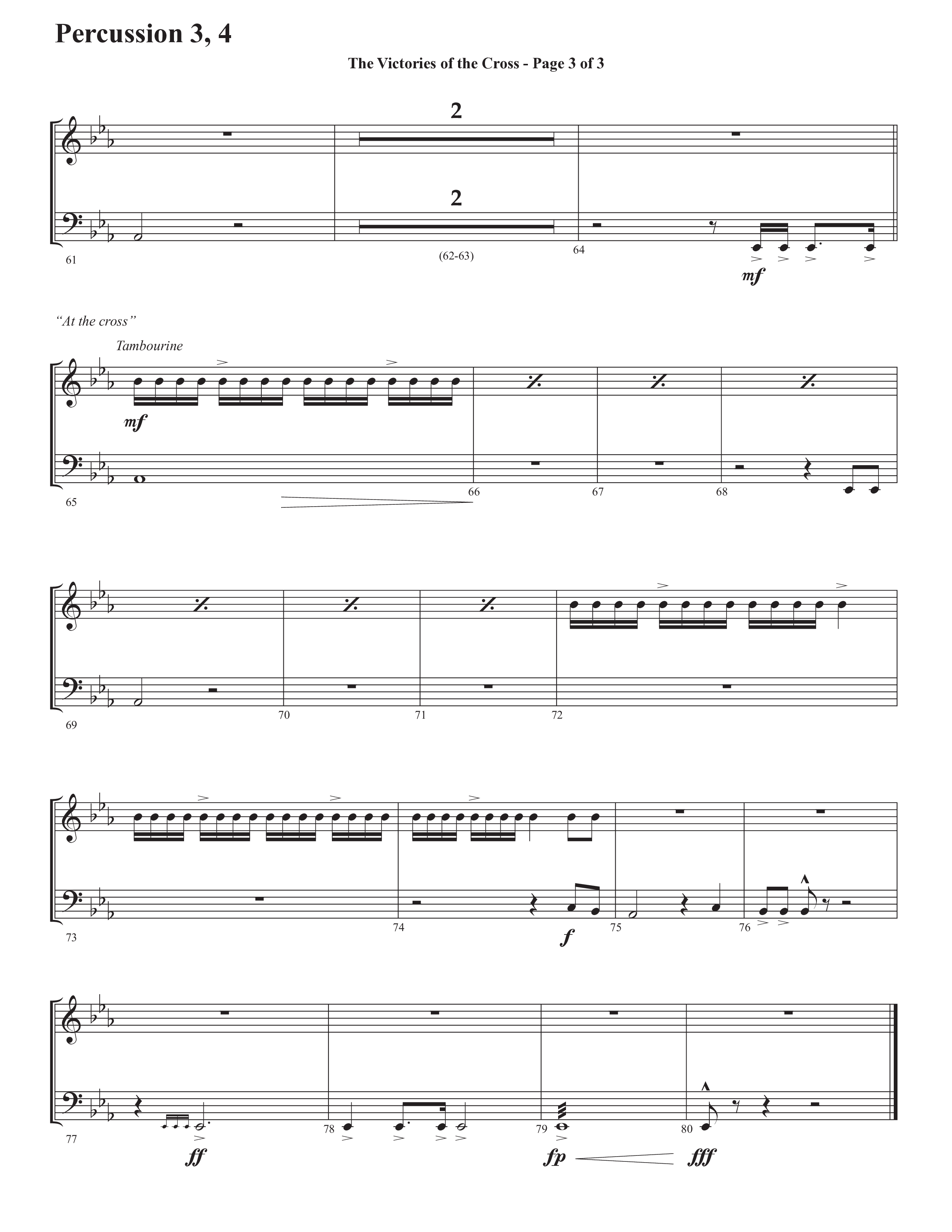 The Victories Of The Cross (with At The Cross) (Choral Anthem SATB) Percussion (Semsen Music / Arr. Daniel Semsen)