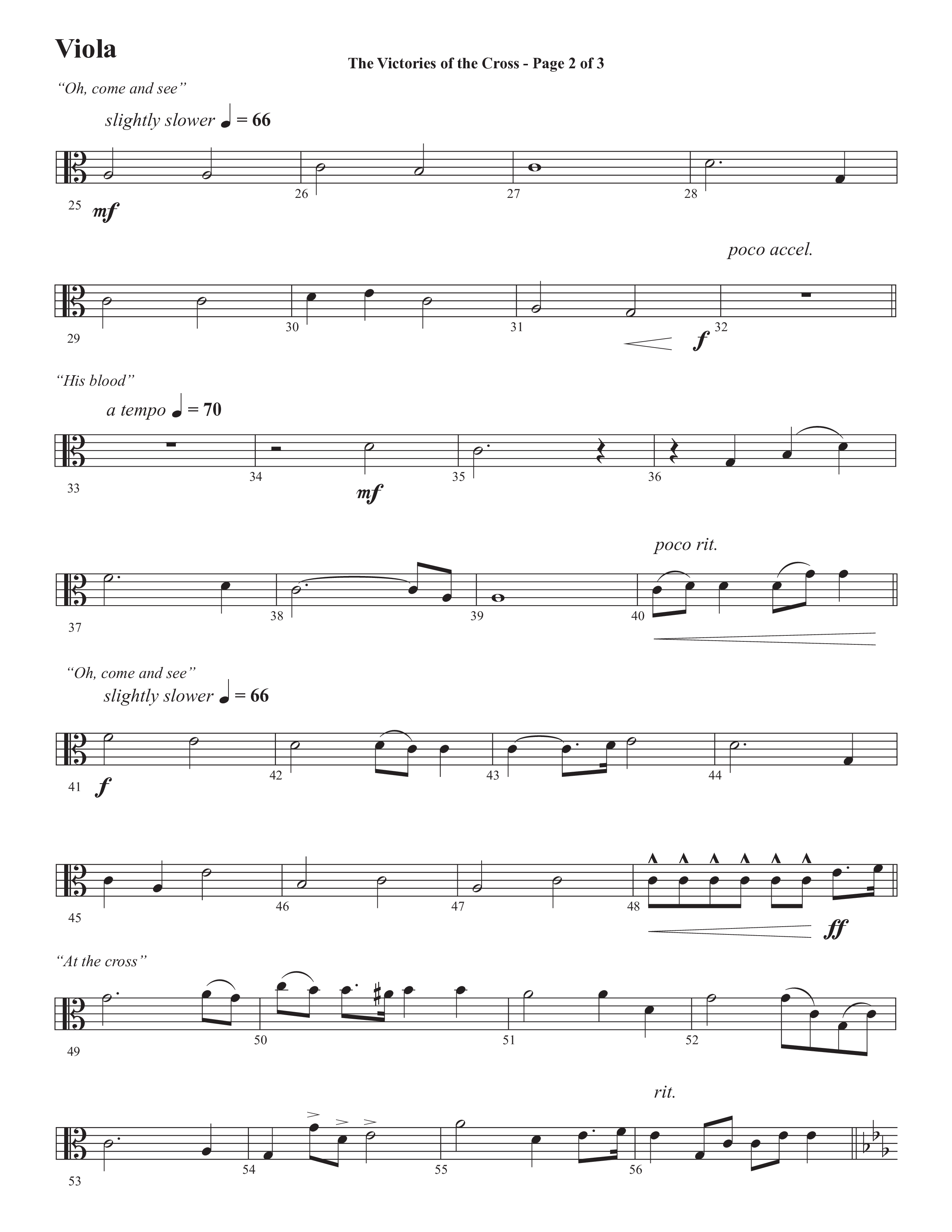 The Victories Of The Cross (with At The Cross) (Choral Anthem SATB) Viola (Semsen Music / Arr. Daniel Semsen)