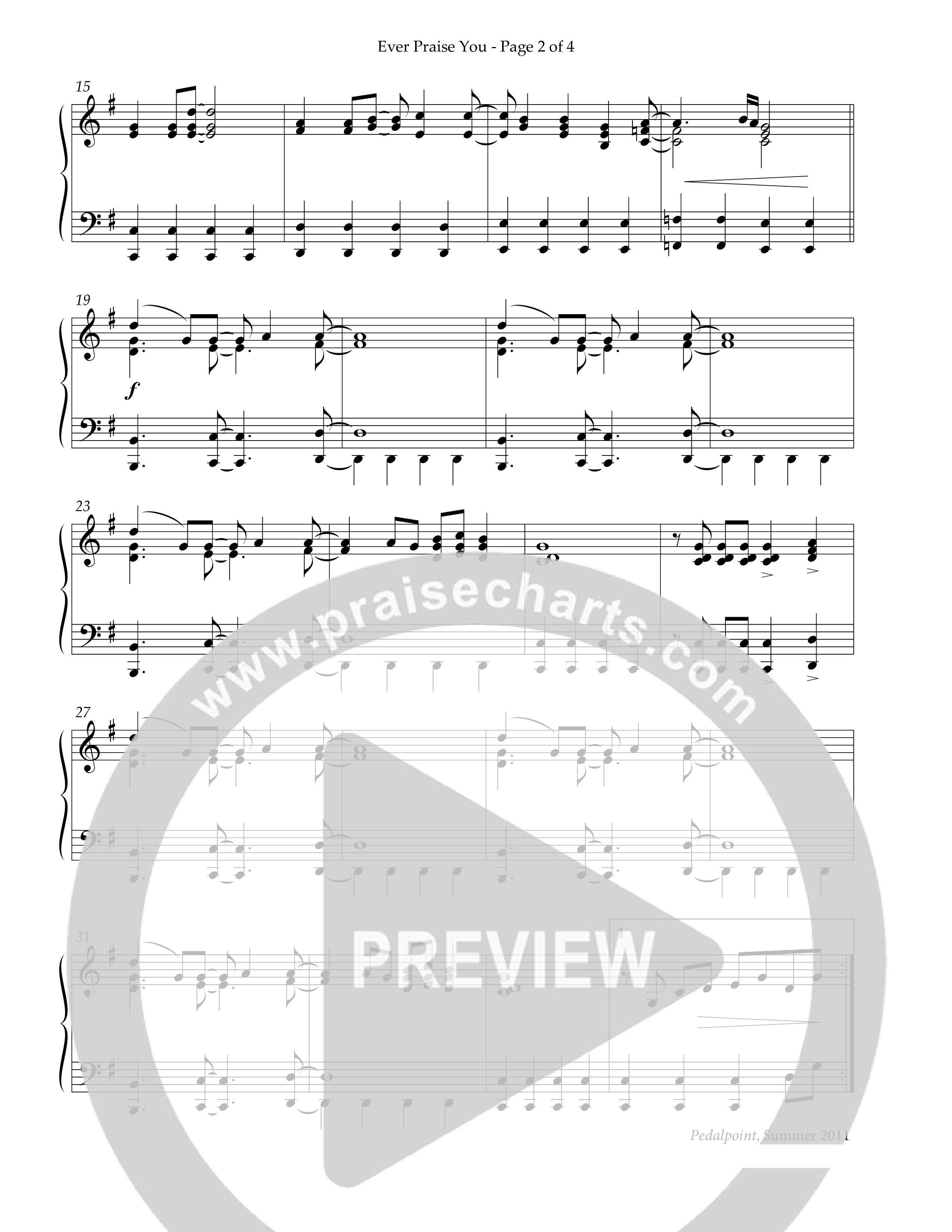 Ever Praise You (Instrumental) Piano Sheet (Lifeway Worship / Arr. Dick Tunney)