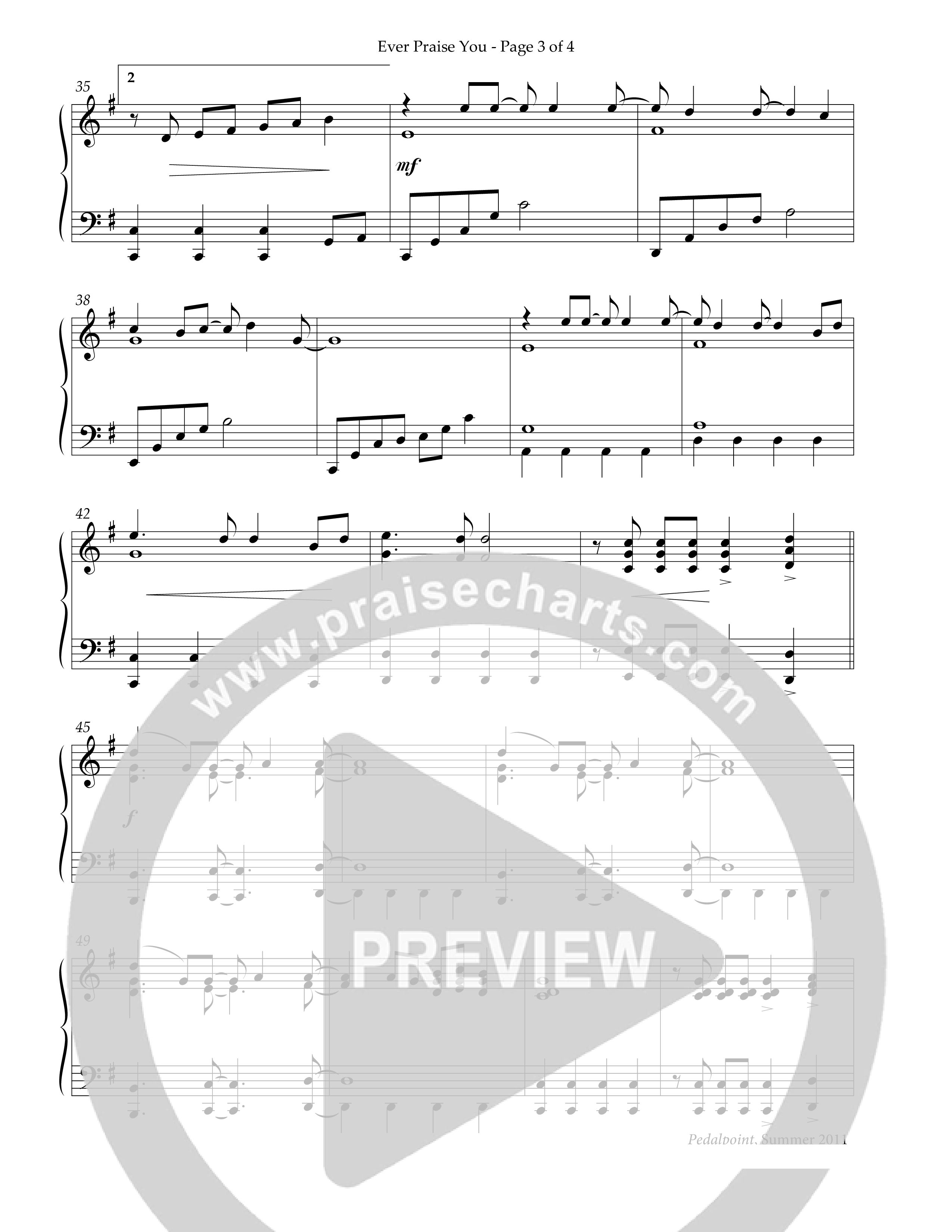 Ever Praise You (Instrumental) Piano Sheet (Lifeway Worship / Arr. Dick Tunney)
