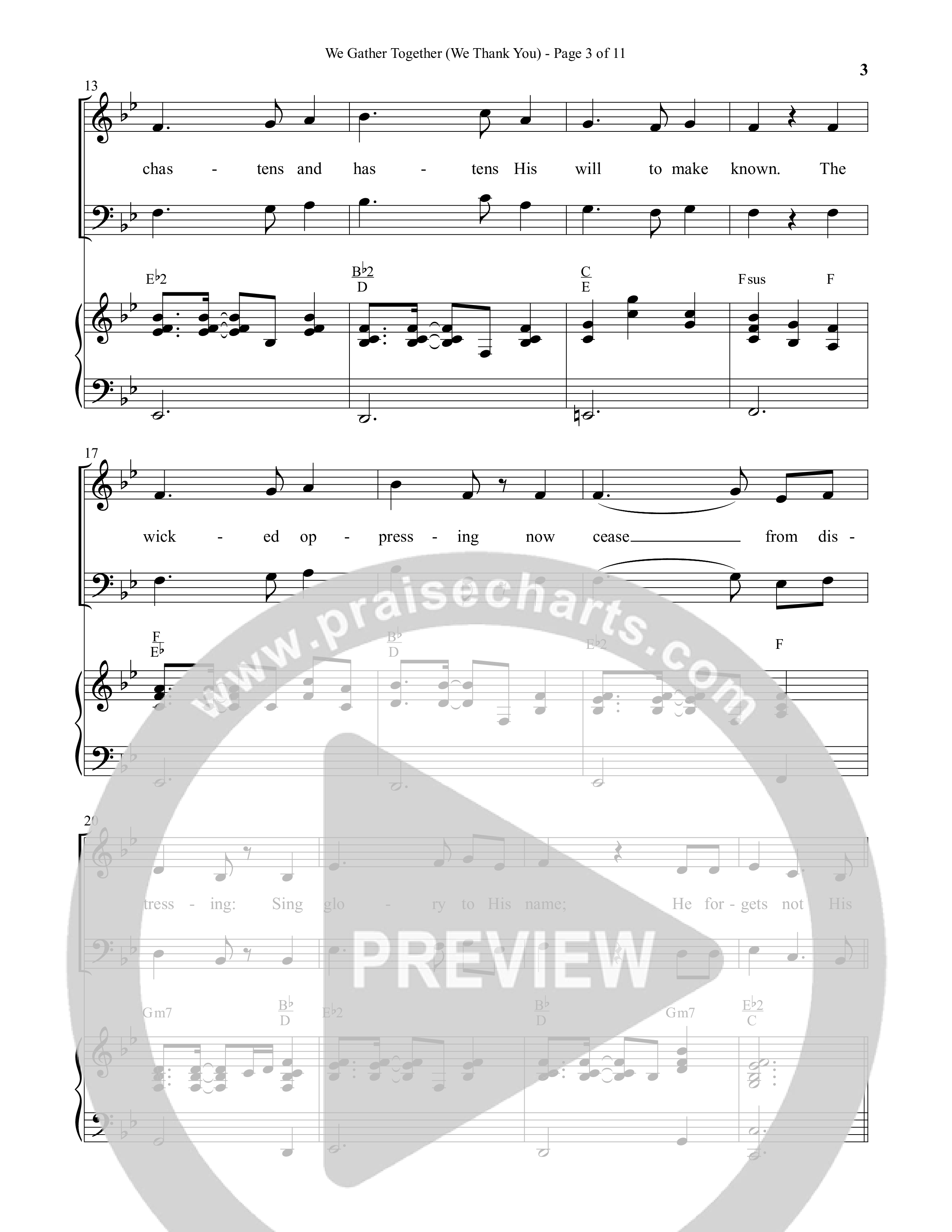 We Gather Together (We Thank You) (Choral Anthem SATB) Anthem (SATB/Piano) (Semsen Music / Arr. John Bolin / Orch. Cliff Duren)