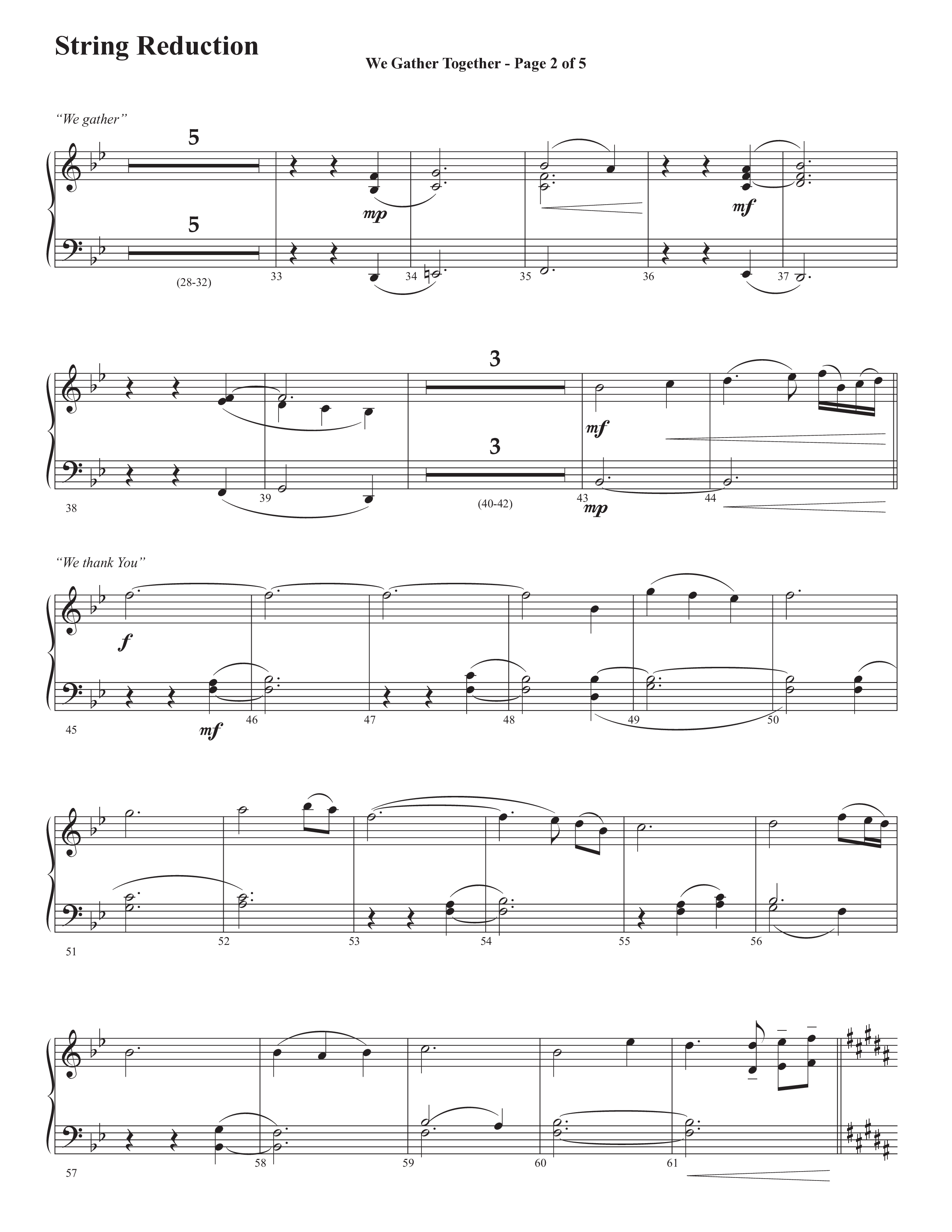 We Gather Together (We Thank You) (Choral Anthem SATB) String Reduction (Semsen Music / Arr. John Bolin / Orch. Cliff Duren)