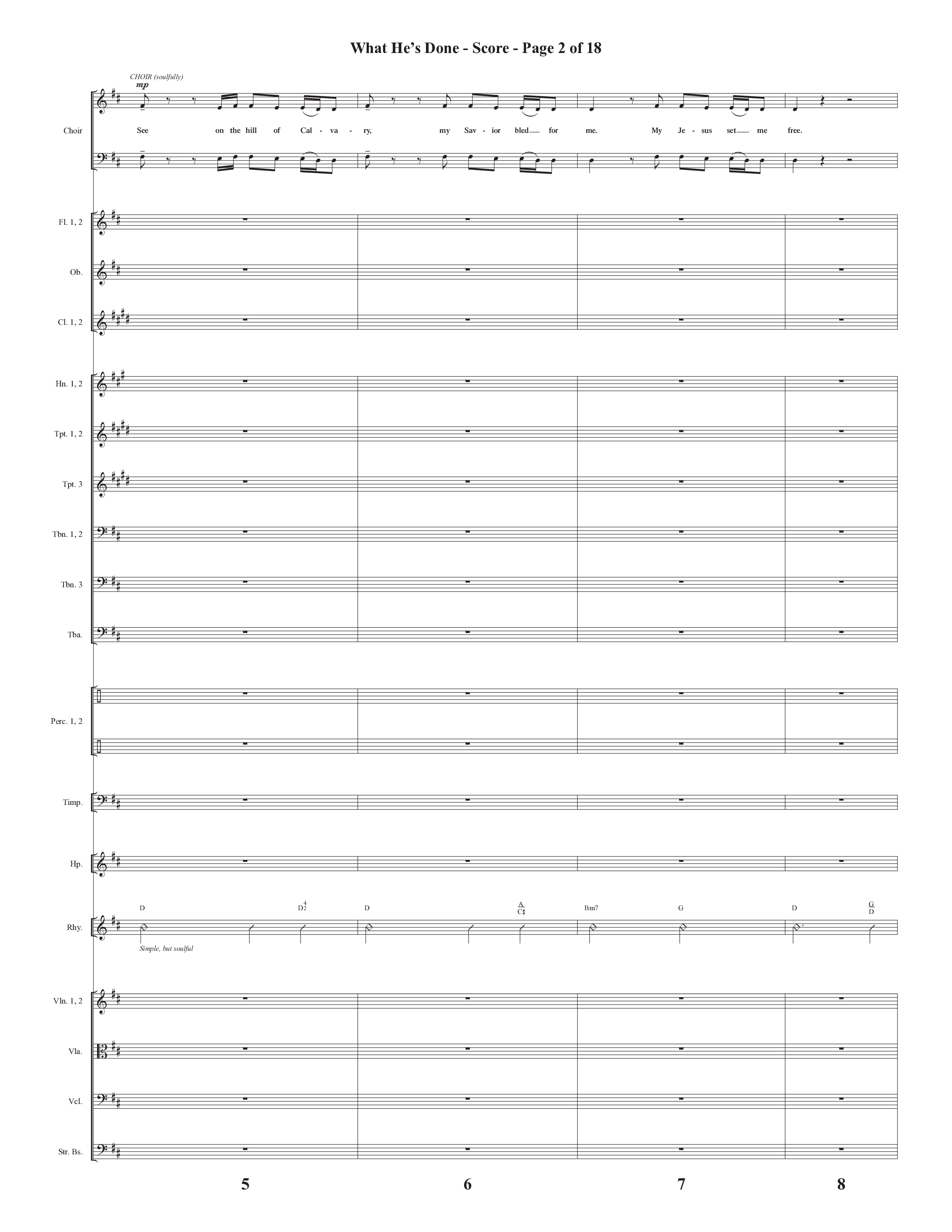 What He's Done (Choral Anthem SATB) Orchestration (Semsen Music / Arr. Cliff Duren)