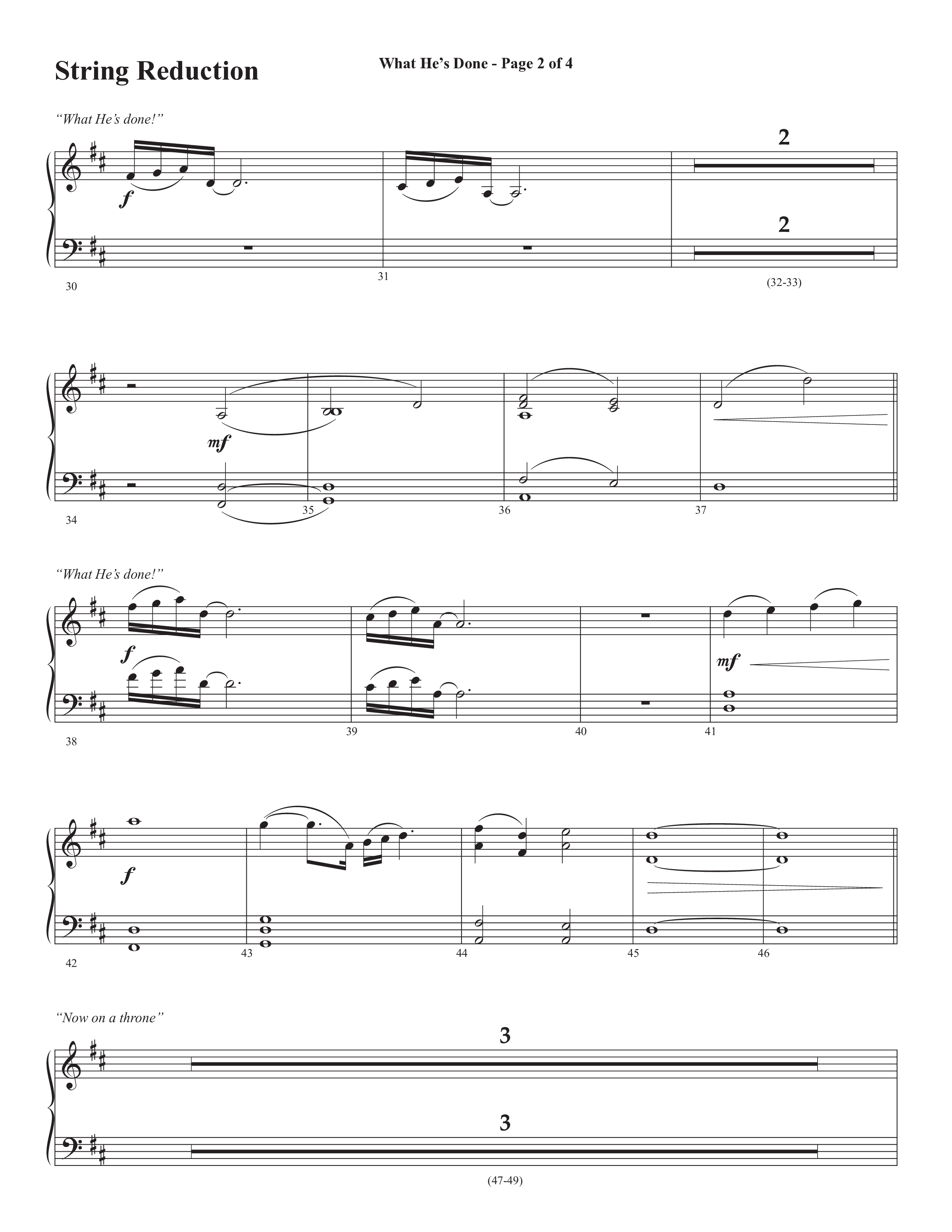 What He's Done (Choral Anthem SATB) String Reduction (Semsen Music / Arr. Cliff Duren)