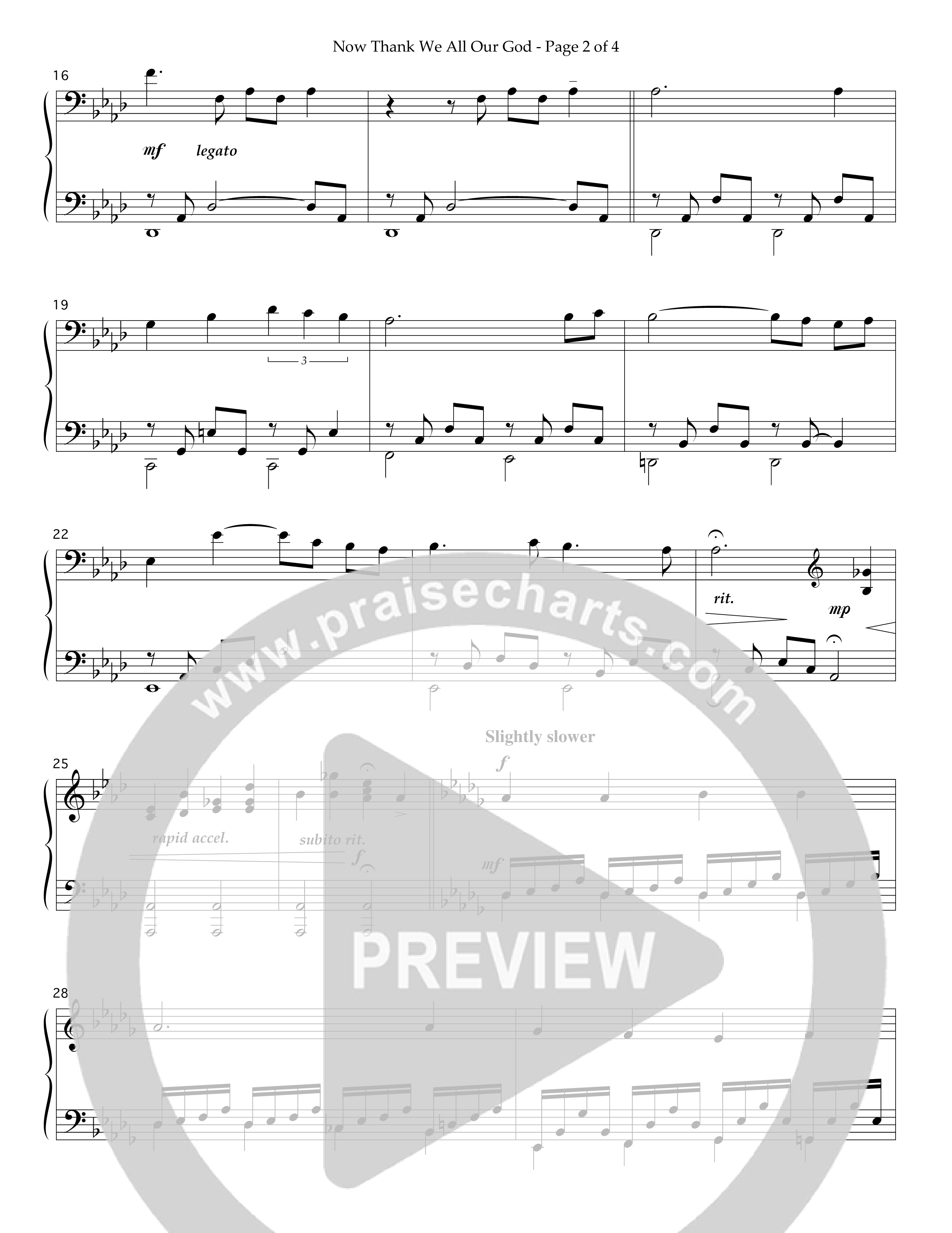 Now Thank We All Our God (Instrumental) Piano Sheet (Lifeway Worship / Arr. Richard Huggins)