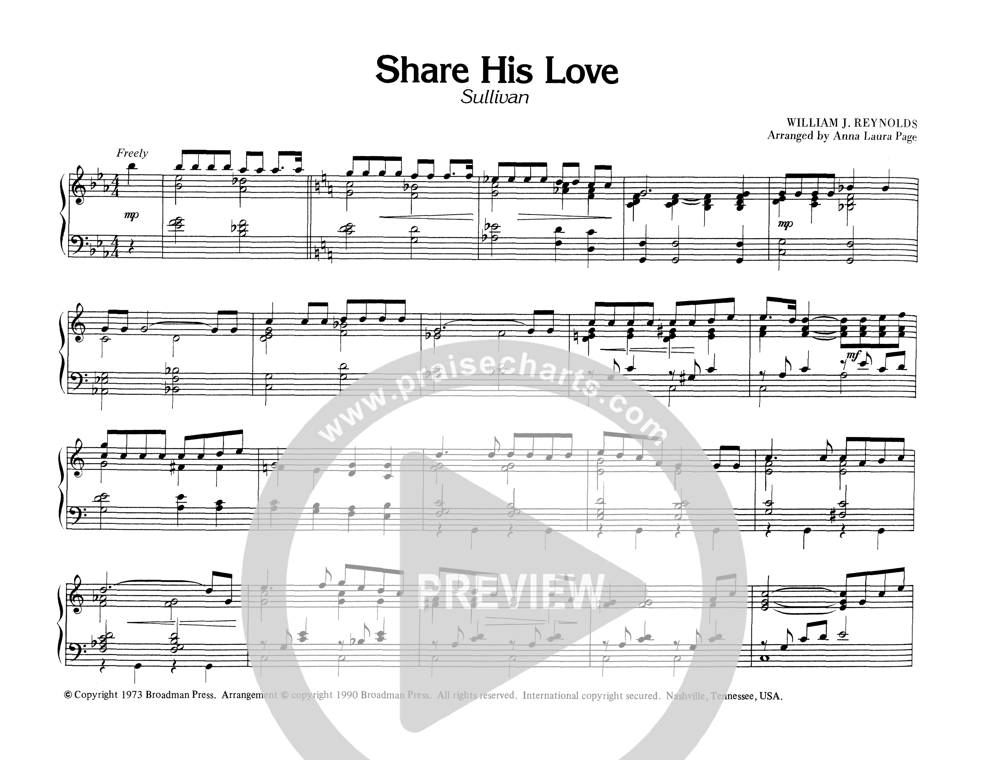 Share His Love (Instrumental) Piano Sheet (Lifeway Worship / Arr. Anna Laura Page)