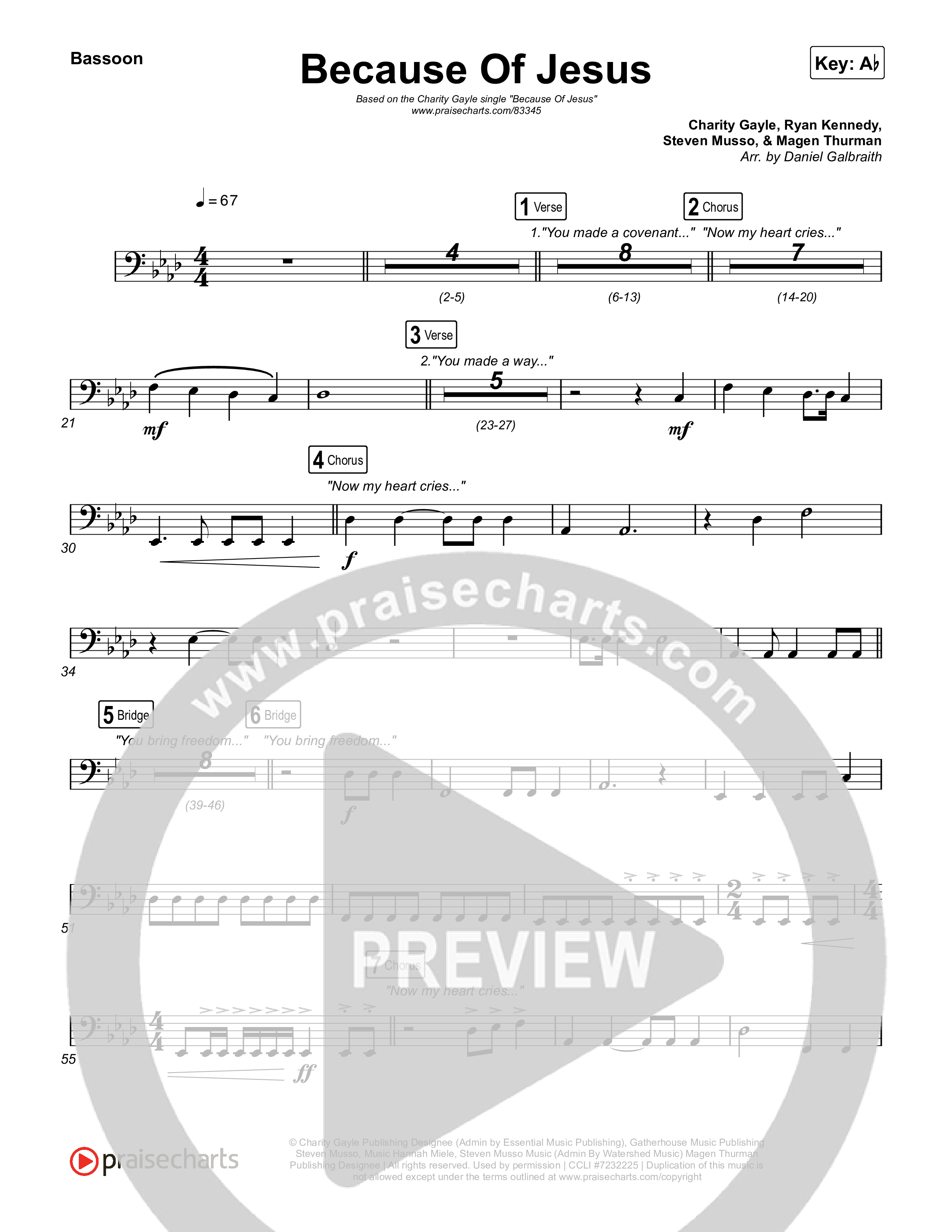 Because Of Jesus (Live) Bassoon (Charity Gayle)