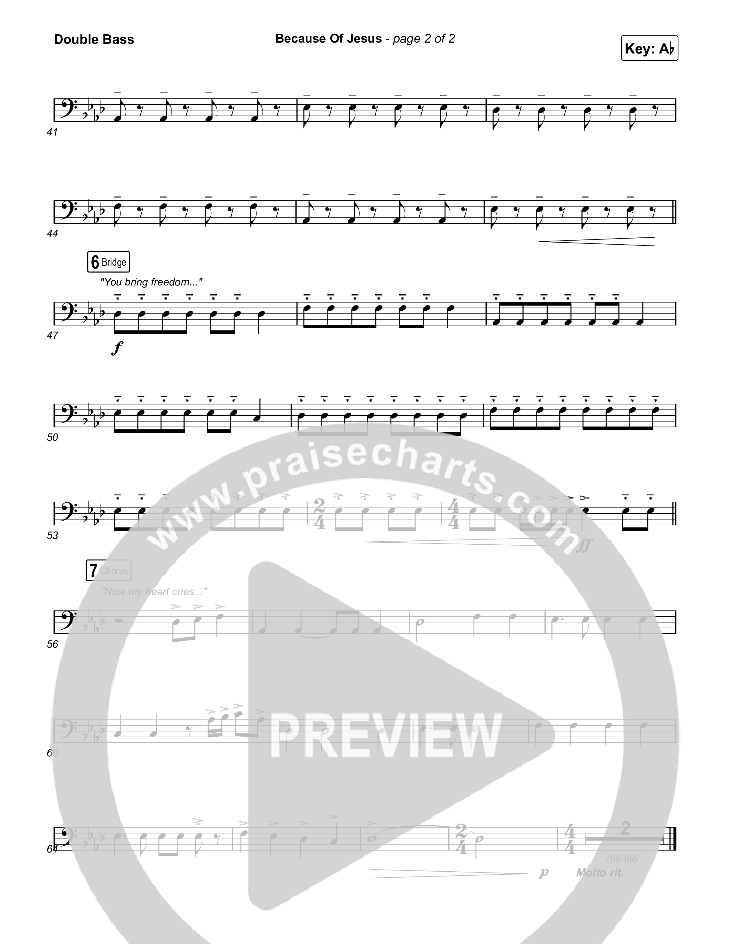 Because Of Jesus (Live) String Bass (Charity Gayle)