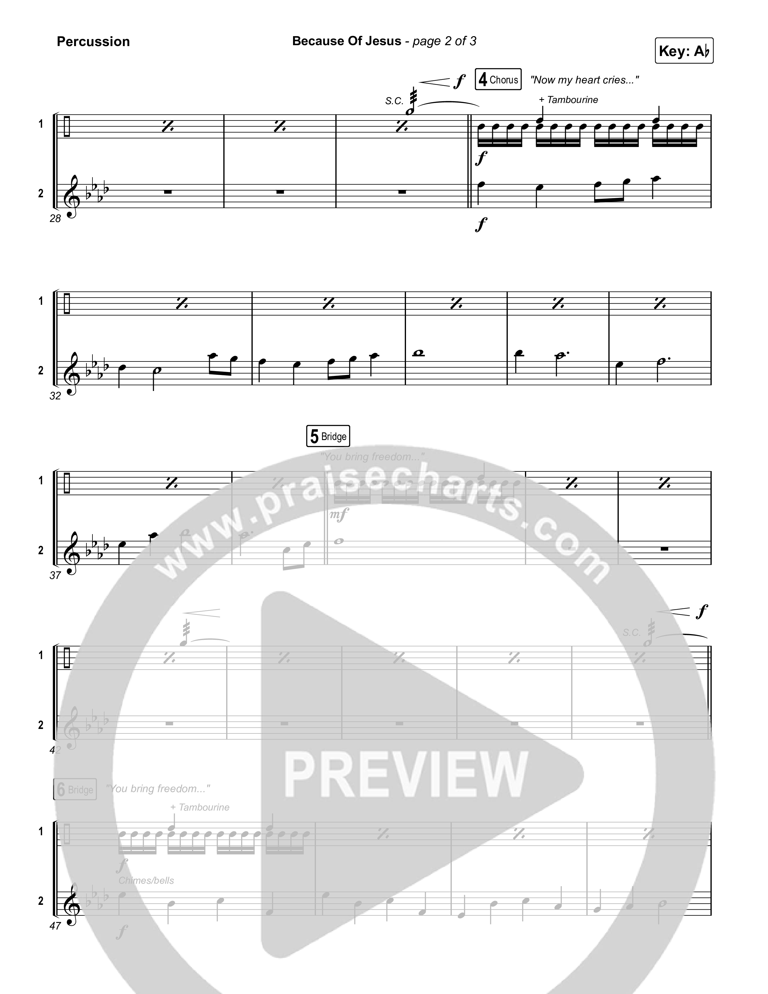 Because Of Jesus (Live) Percussion (Charity Gayle)