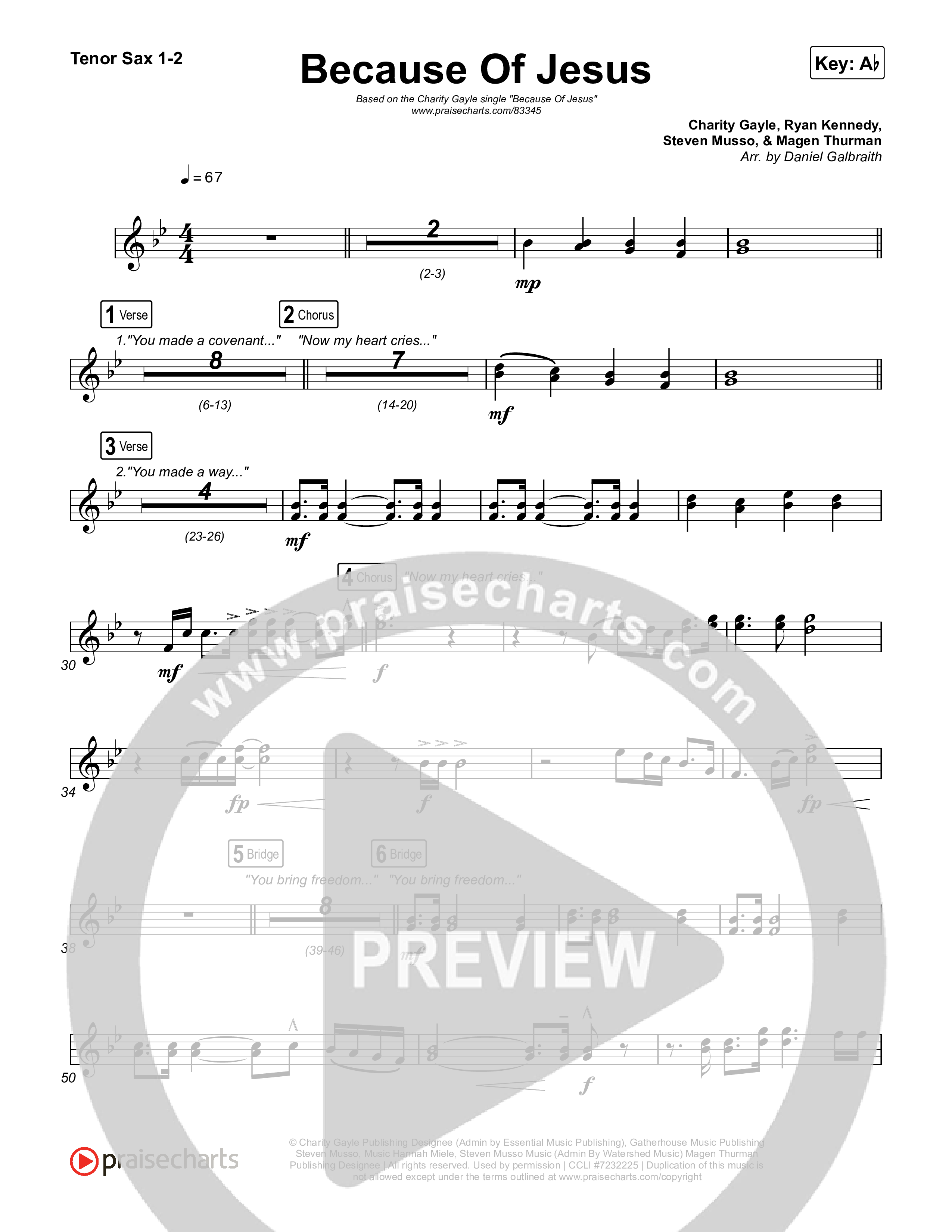 Because Of Jesus (Live) Sax Pack (Charity Gayle)