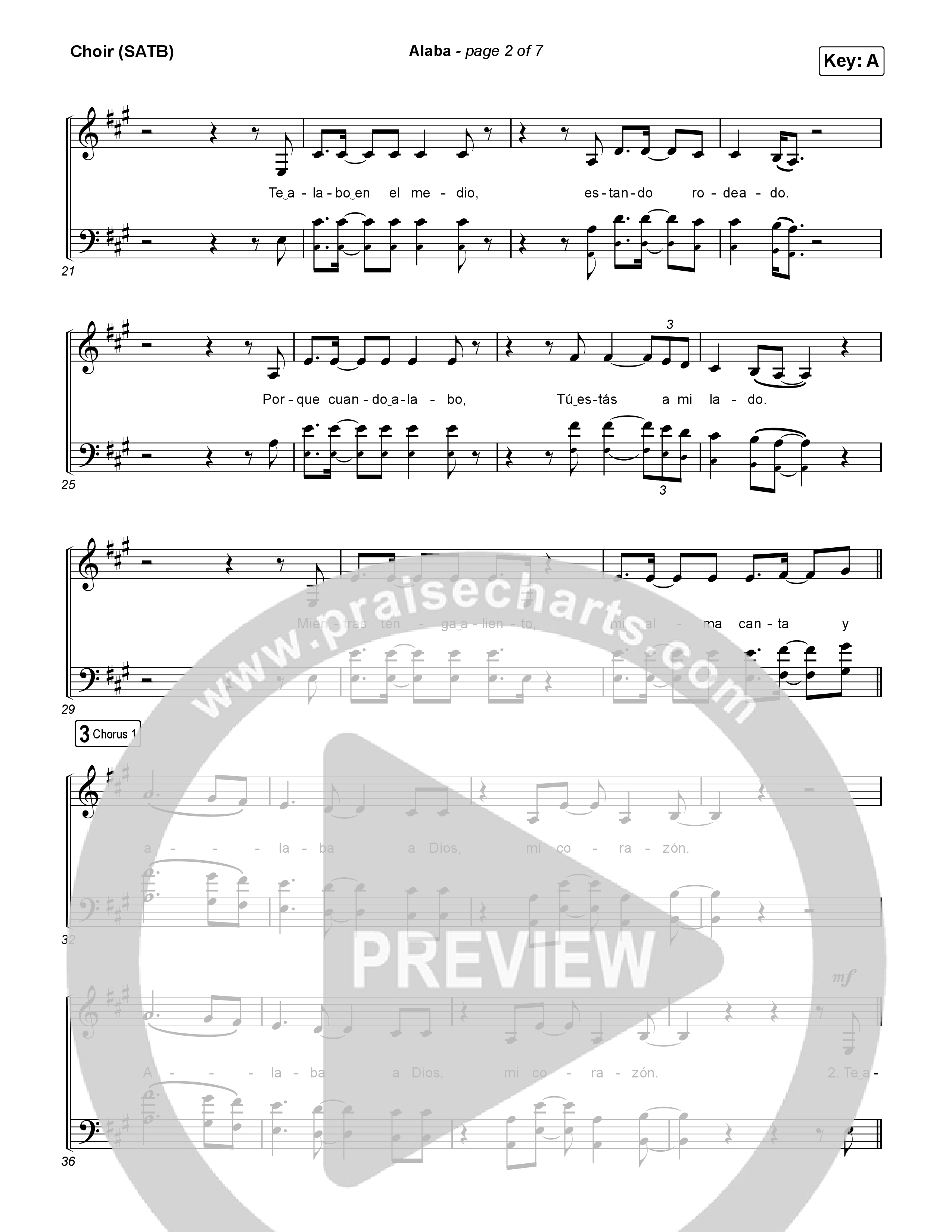 Alaba Choir Sheet (SATB) (Elevation Worship / Elevation Español / Unified Sound)