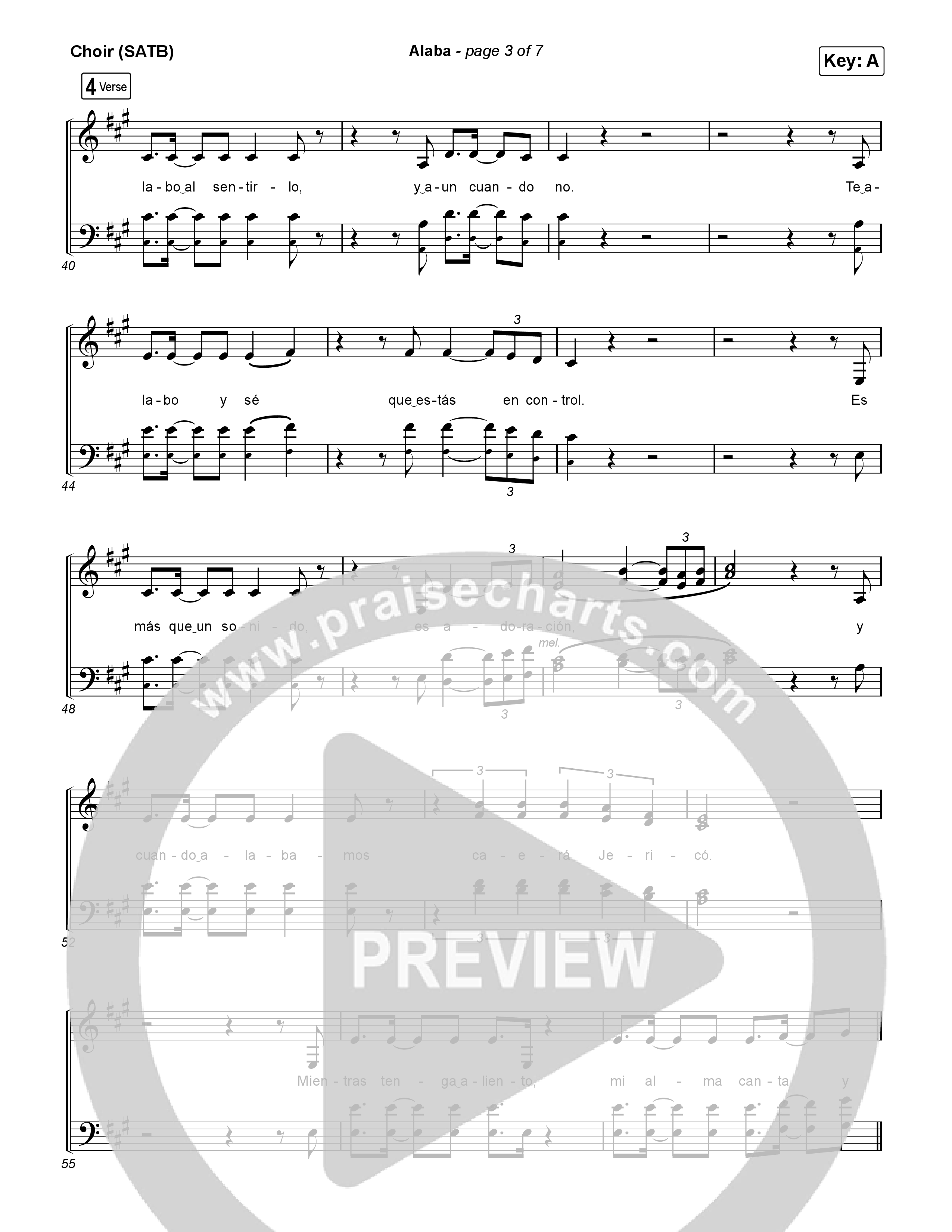 Alaba Choir Sheet (SATB) (Elevation Worship / Elevation Español / Unified Sound)