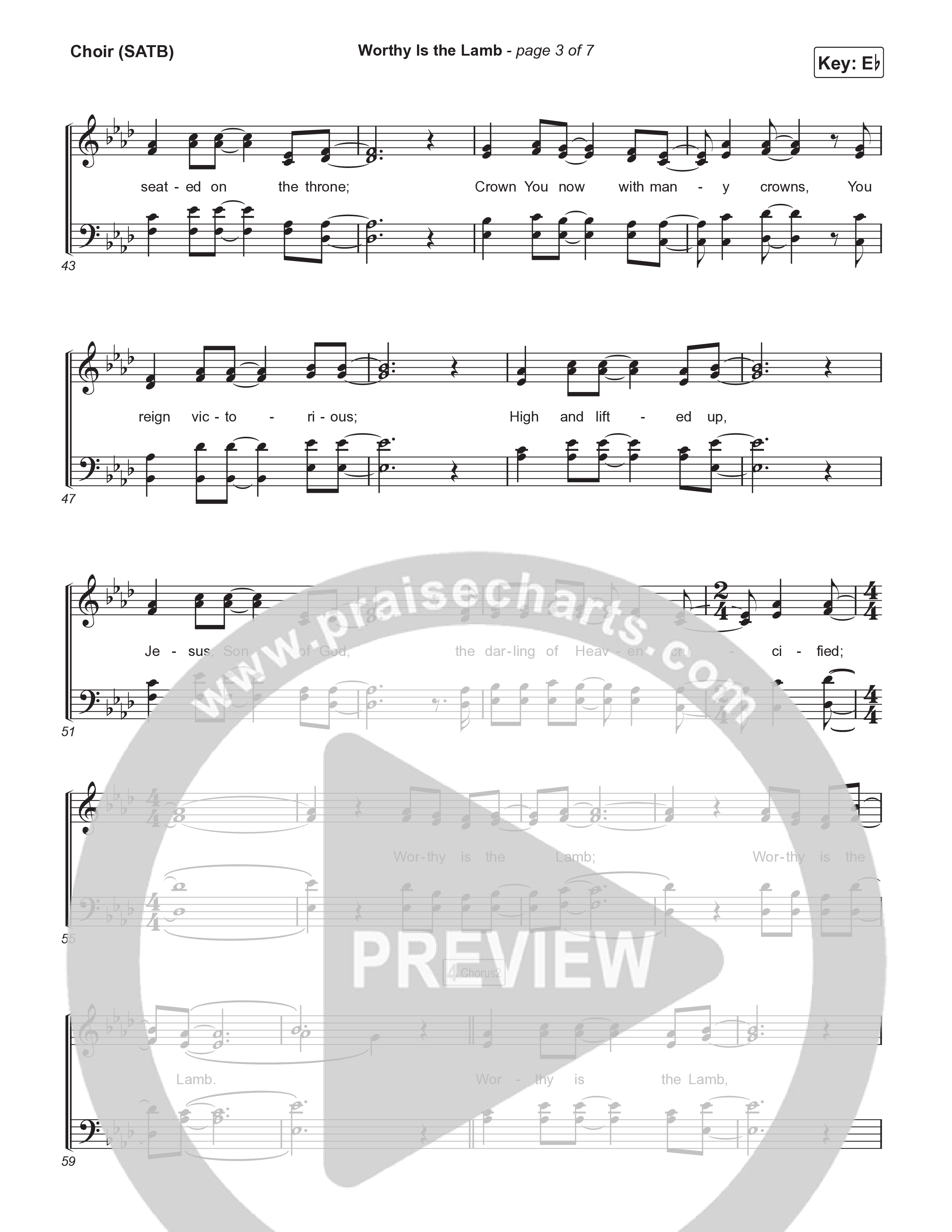 Worthy Is The Lamb (Part 1) Choir Sheet (SATB) (Travis Cottrell / Brooke Voland / Arr. Mason Brown)