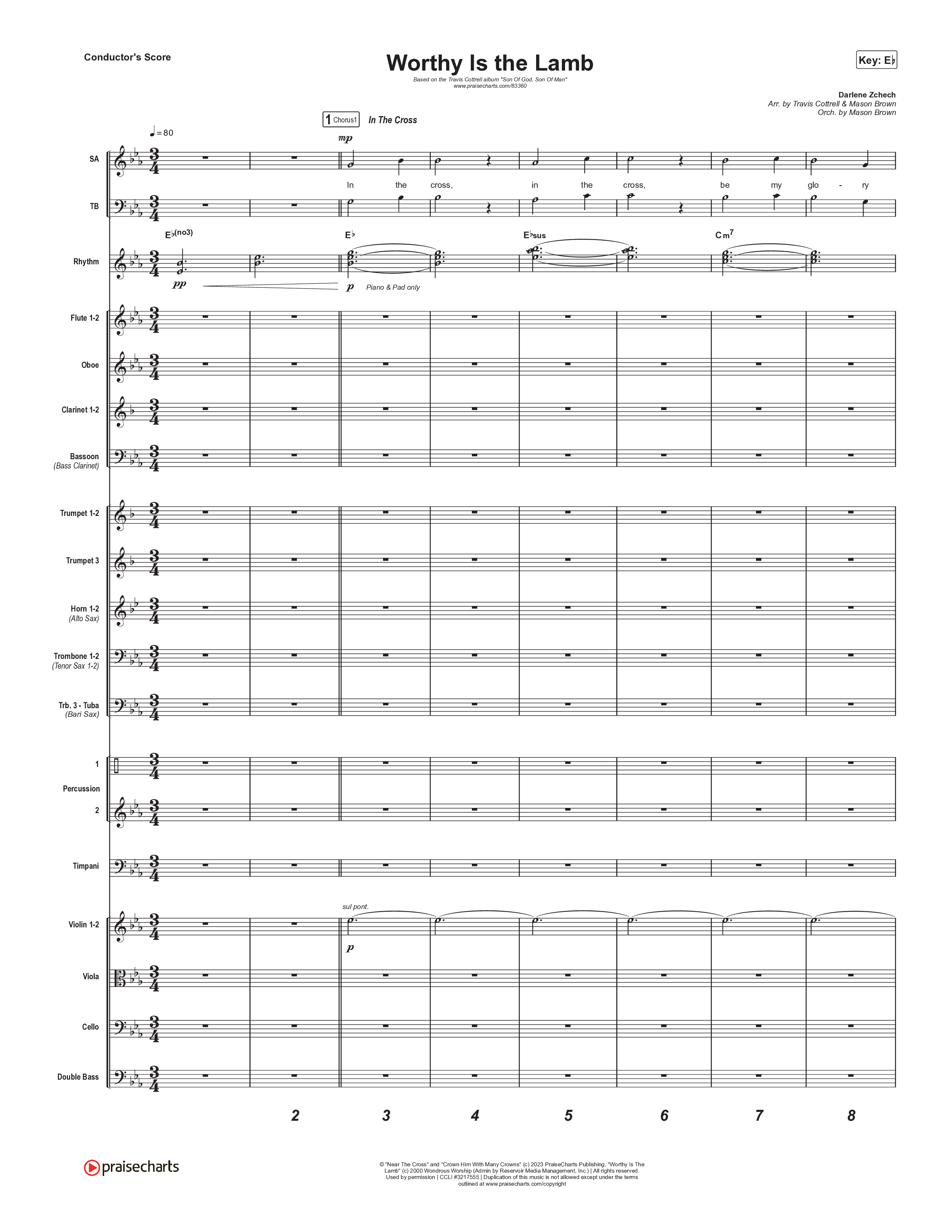Worthy Is The Lamb (Part 1) Conductor's Score (Travis Cottrell / Brooke Voland / Arr. Mason Brown)