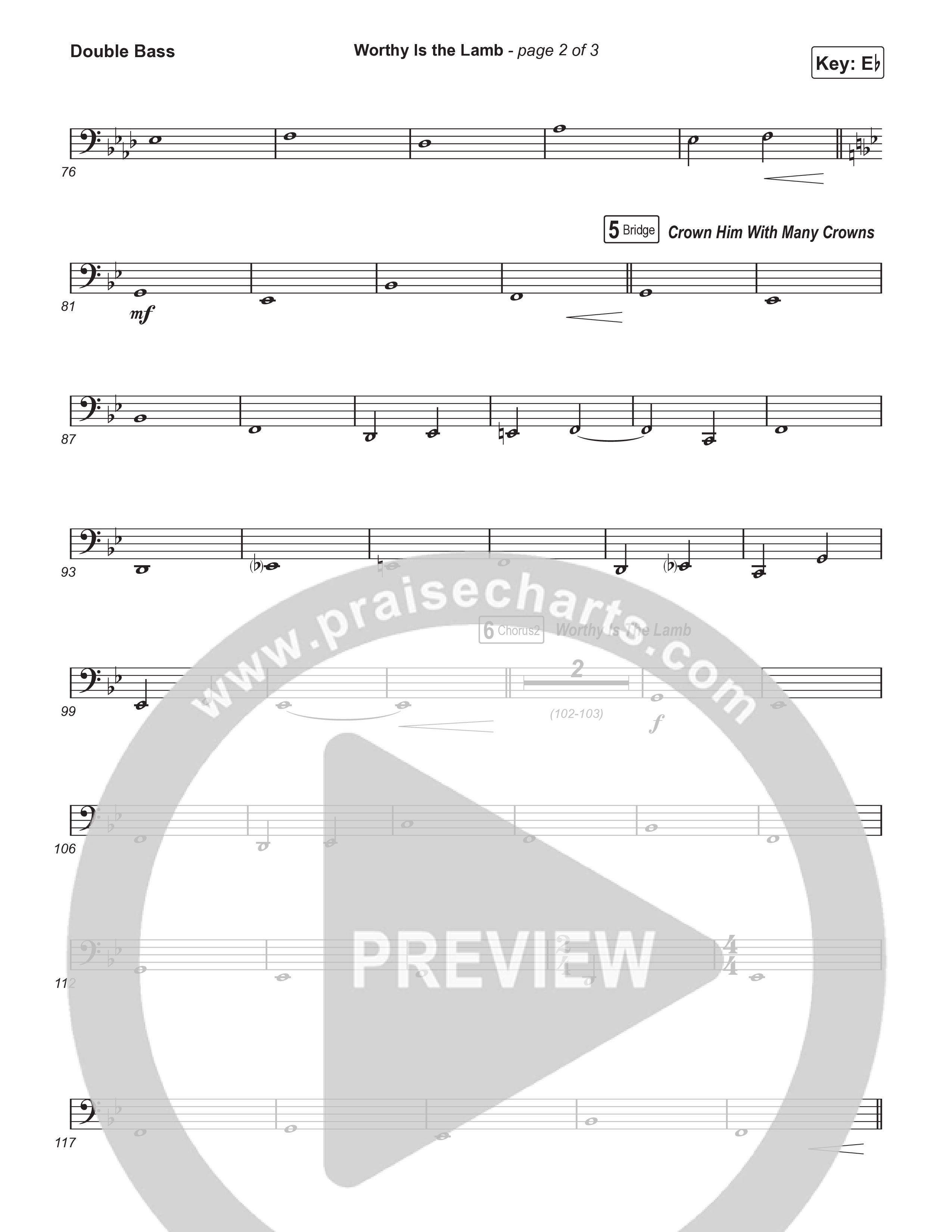 Worthy Is The Lamb (Part 1) (Choral/SATB) String Bass (Travis Cottrell / Brooke Voland / Arr. Mason Brown)