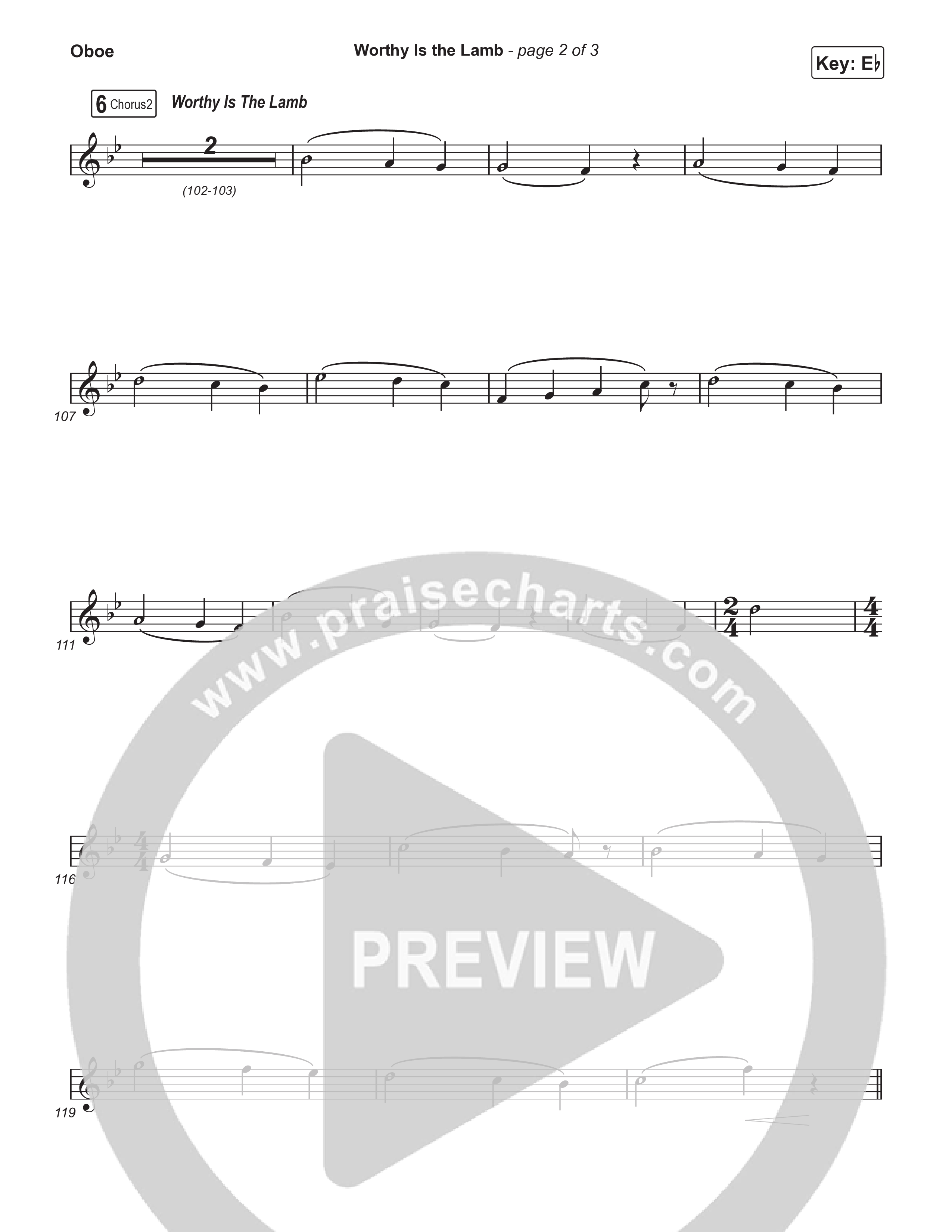 Worthy Is The Lamb (Part 1) (Choral/SATB) Oboe (Travis Cottrell / Brooke Voland / Arr. Mason Brown)