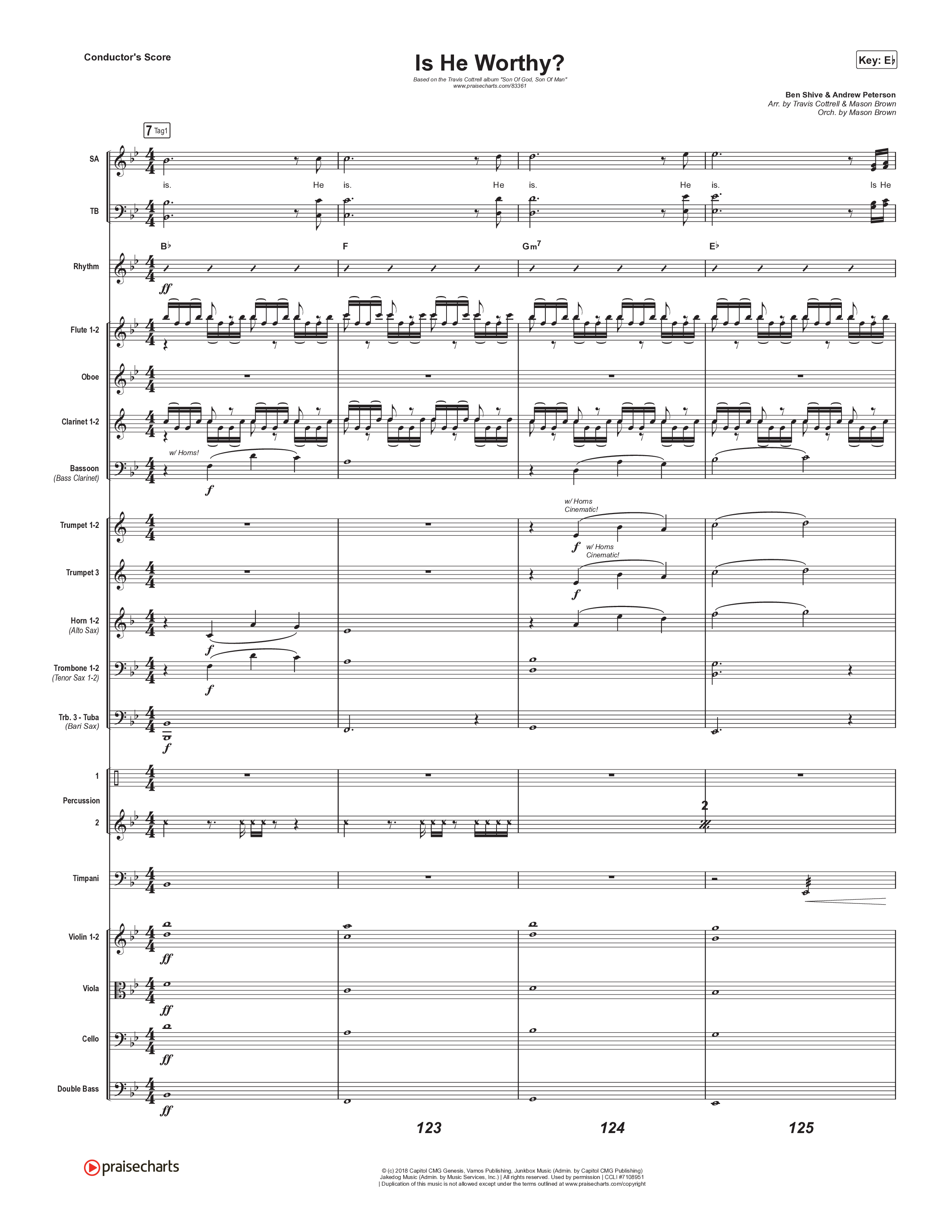 Is He Worthy (Part 2) Conductor's Score (Travis Cottrell / Brooke Voland / Arr. Mason Brown)
