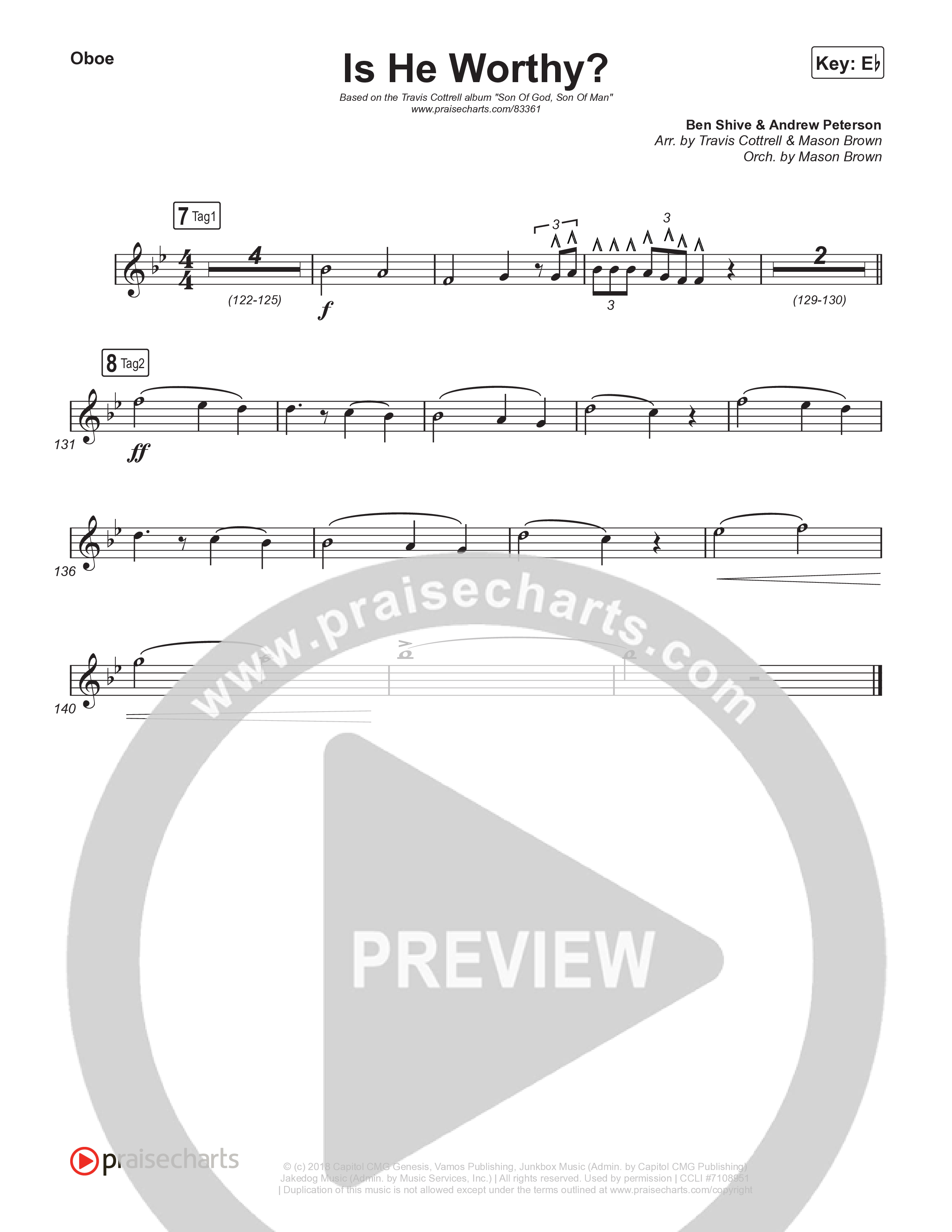 Is He Worthy (Part 2) (Choral/SATB) Wind Pack (Travis Cottrell / Brooke Voland / Arr. Mason Brown)