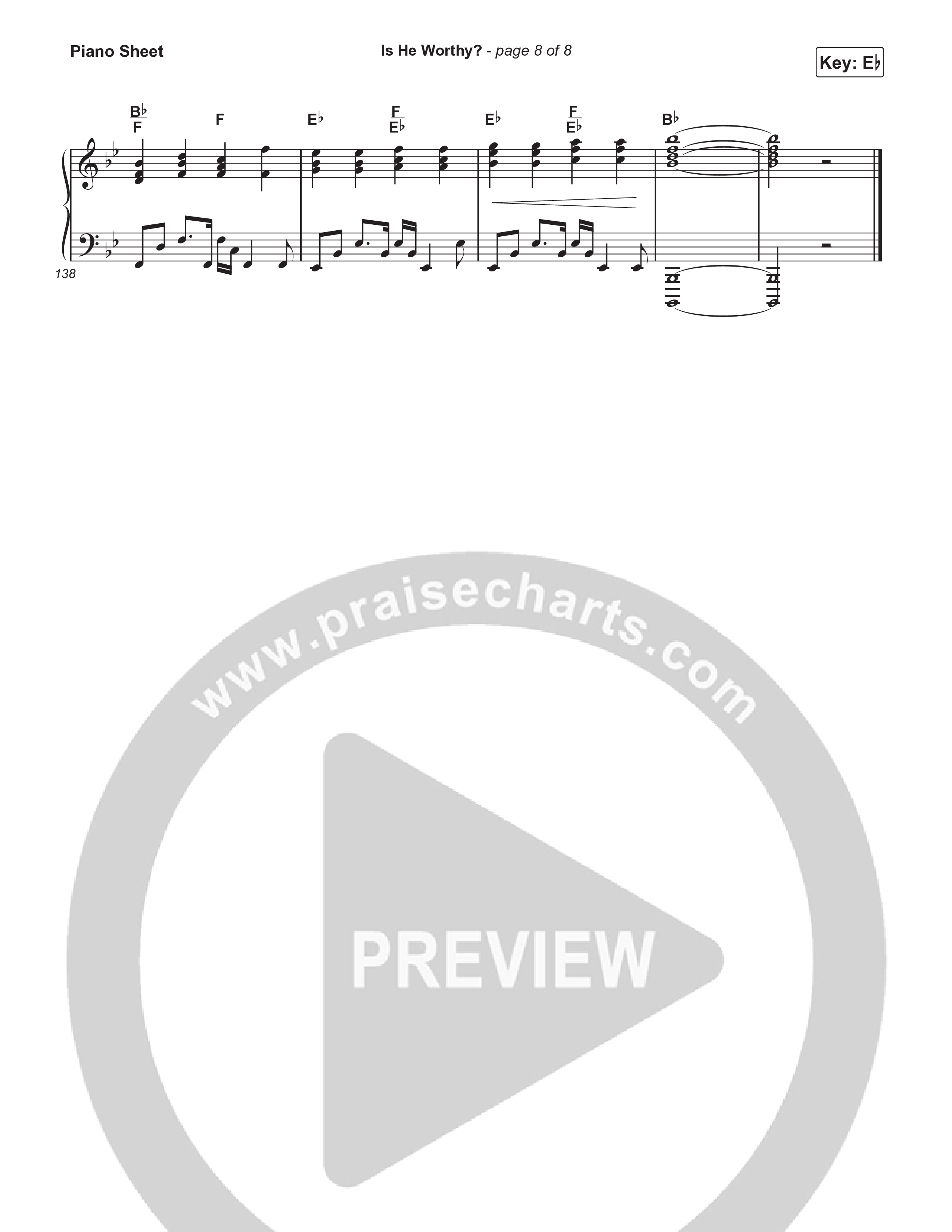 Is He Worthy (Part 2) Piano Sheet (Travis Cottrell / Brooke Voland / Arr. Mason Brown)