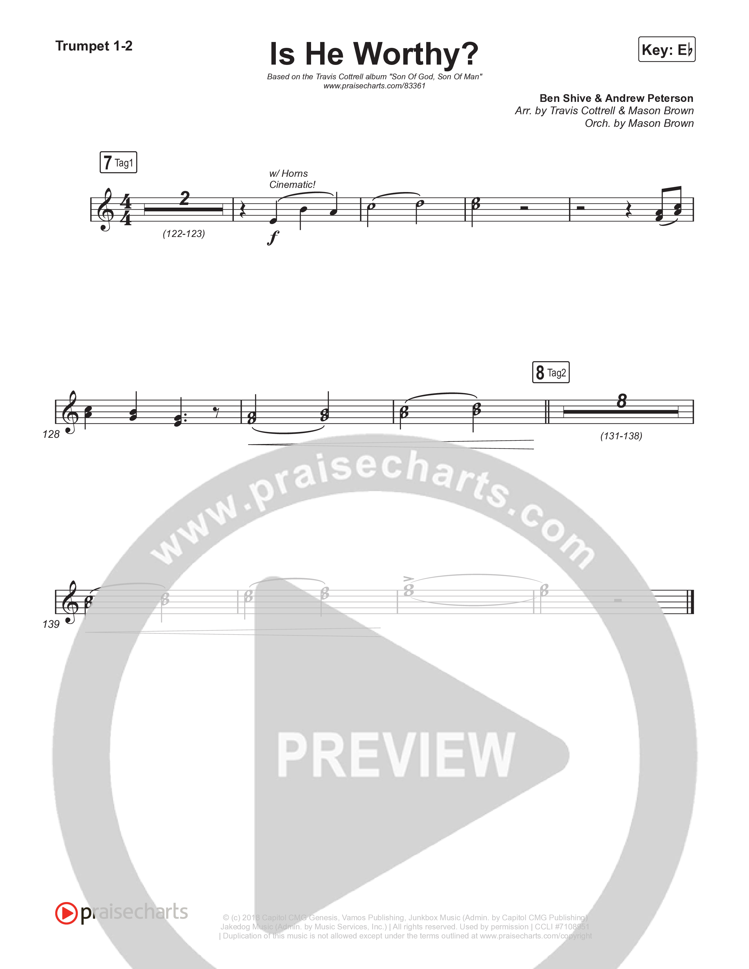 Is He Worthy (Part 2) (Choral/SATB) Brass Pack (Travis Cottrell / Brooke Voland / Arr. Mason Brown)