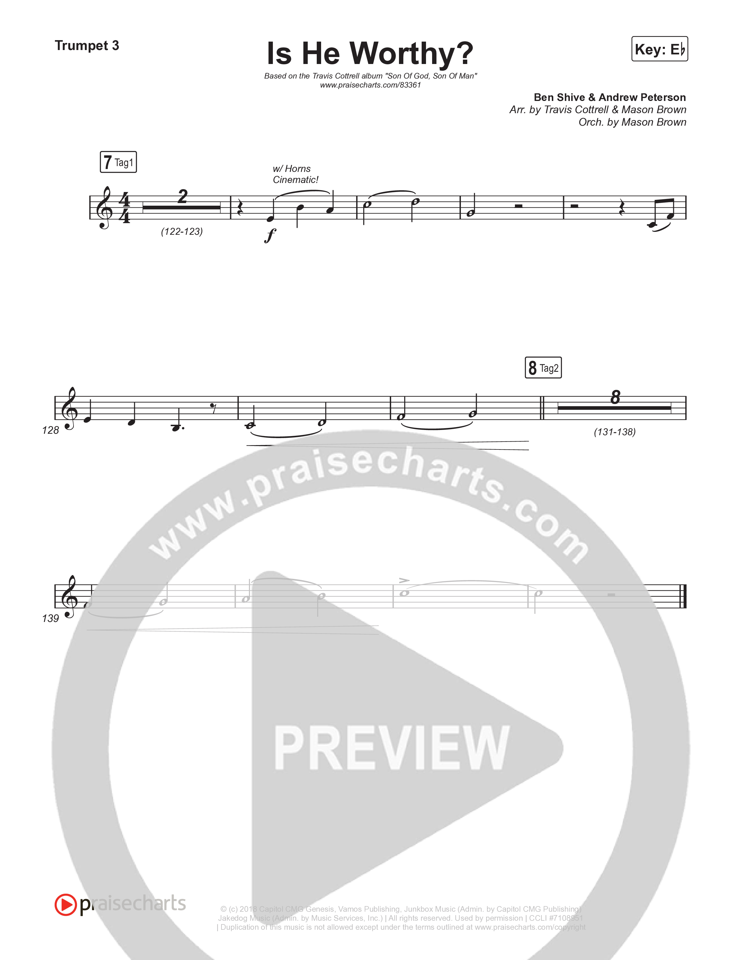 Is He Worthy (Part 2) (Choral/SATB) Brass Pack (Travis Cottrell / Brooke Voland / Arr. Mason Brown)