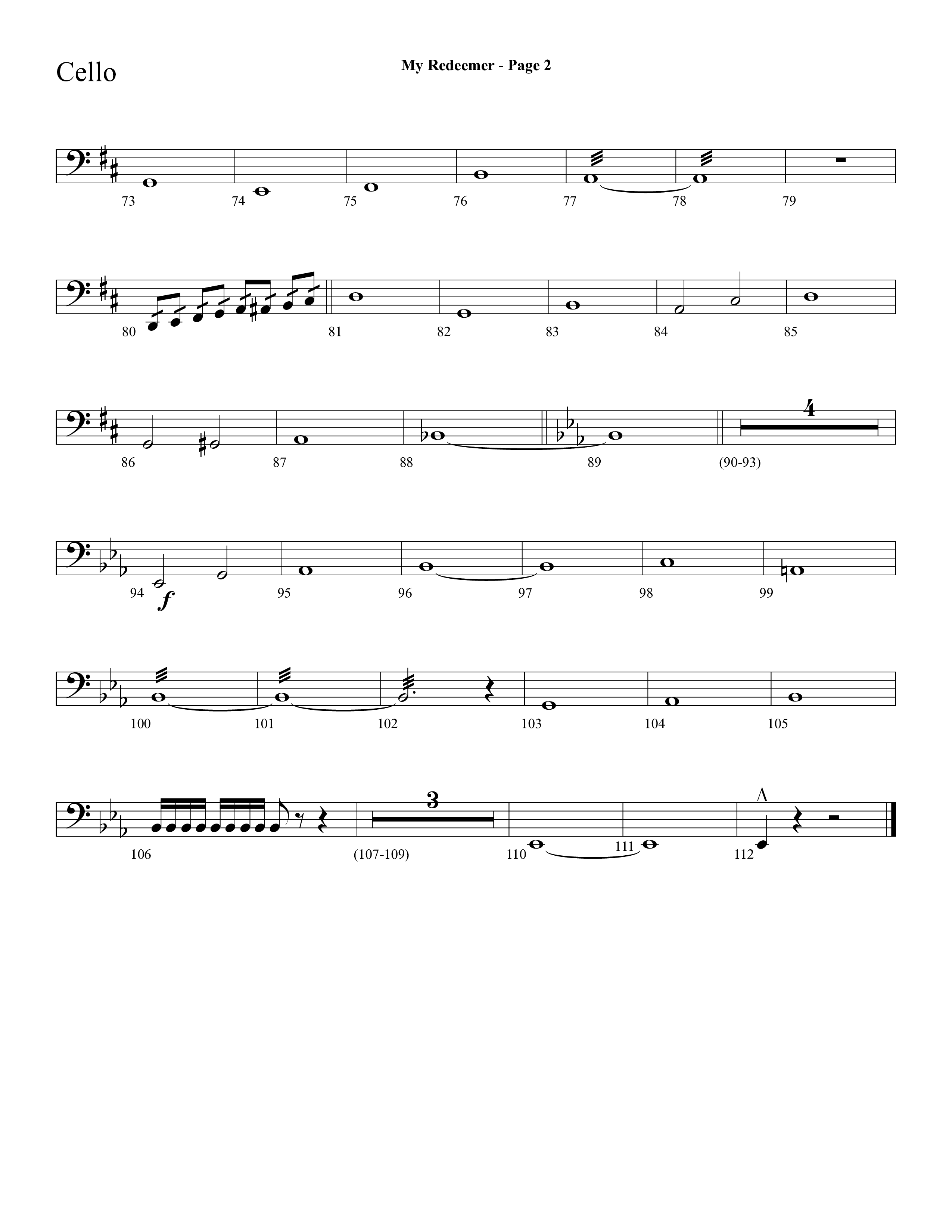 My Redeemer (with Praise Him Praise Him, My Redeemer, Redeemed How I Love To Proclaim It) (Choral Anthem SATB) Cello (Lifeway Choral / Arr. Dave Williamson)