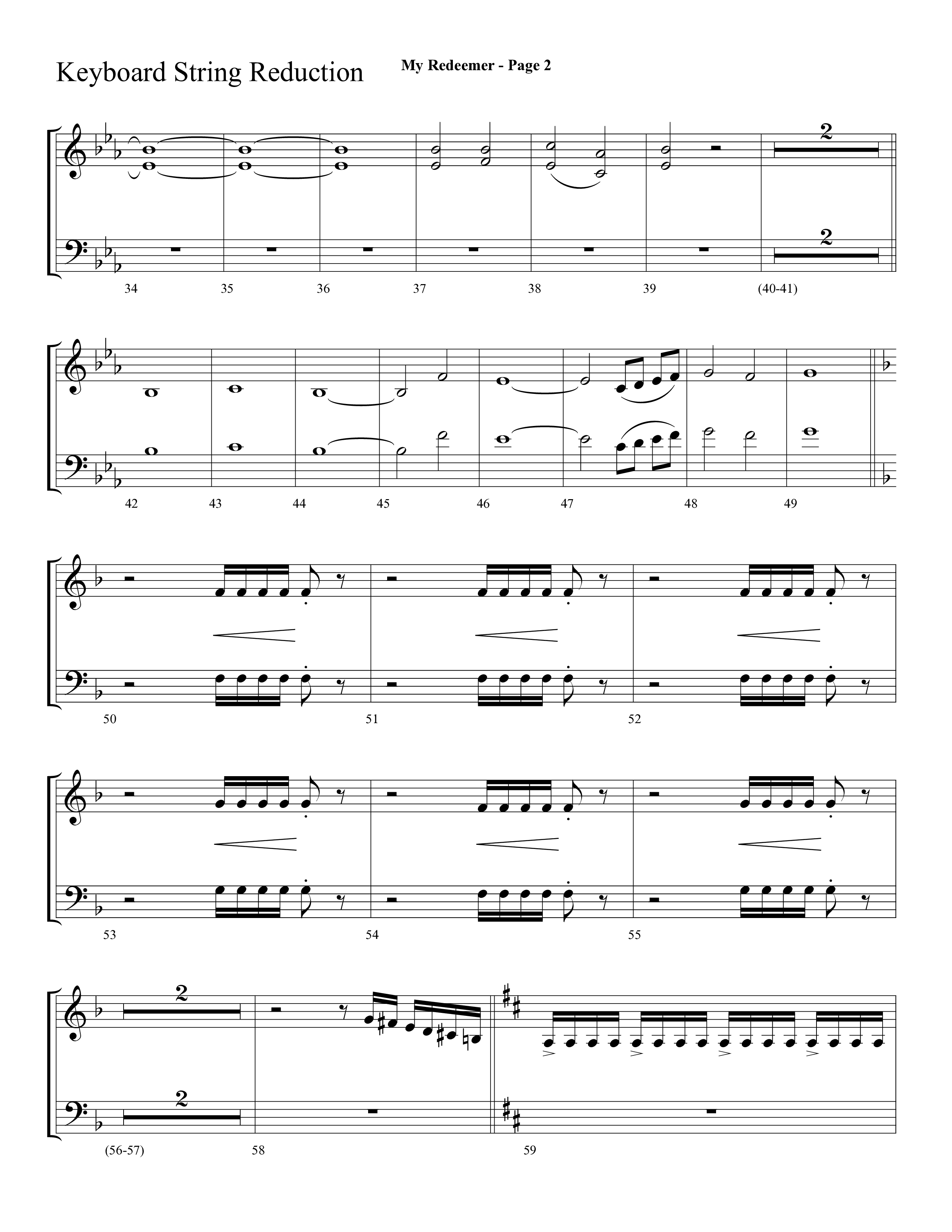 My Redeemer (with Praise Him Praise Him, My Redeemer, Redeemed How I Love To Proclaim It) (Choral Anthem SATB) String Reduction (Lifeway Choral / Arr. Dave Williamson)