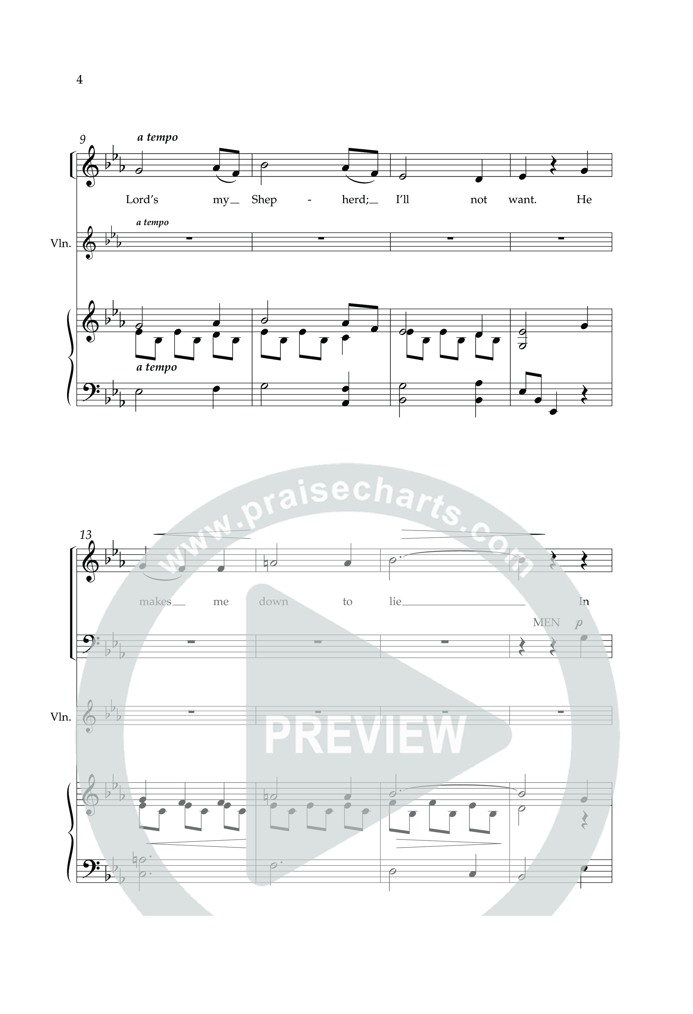 The Lord's My Shepherd I'll Not Want (Choral Anthem SATB) Anthem (SATB/Piano) (Lifeway Choral / Arr. Phillip Keveren)