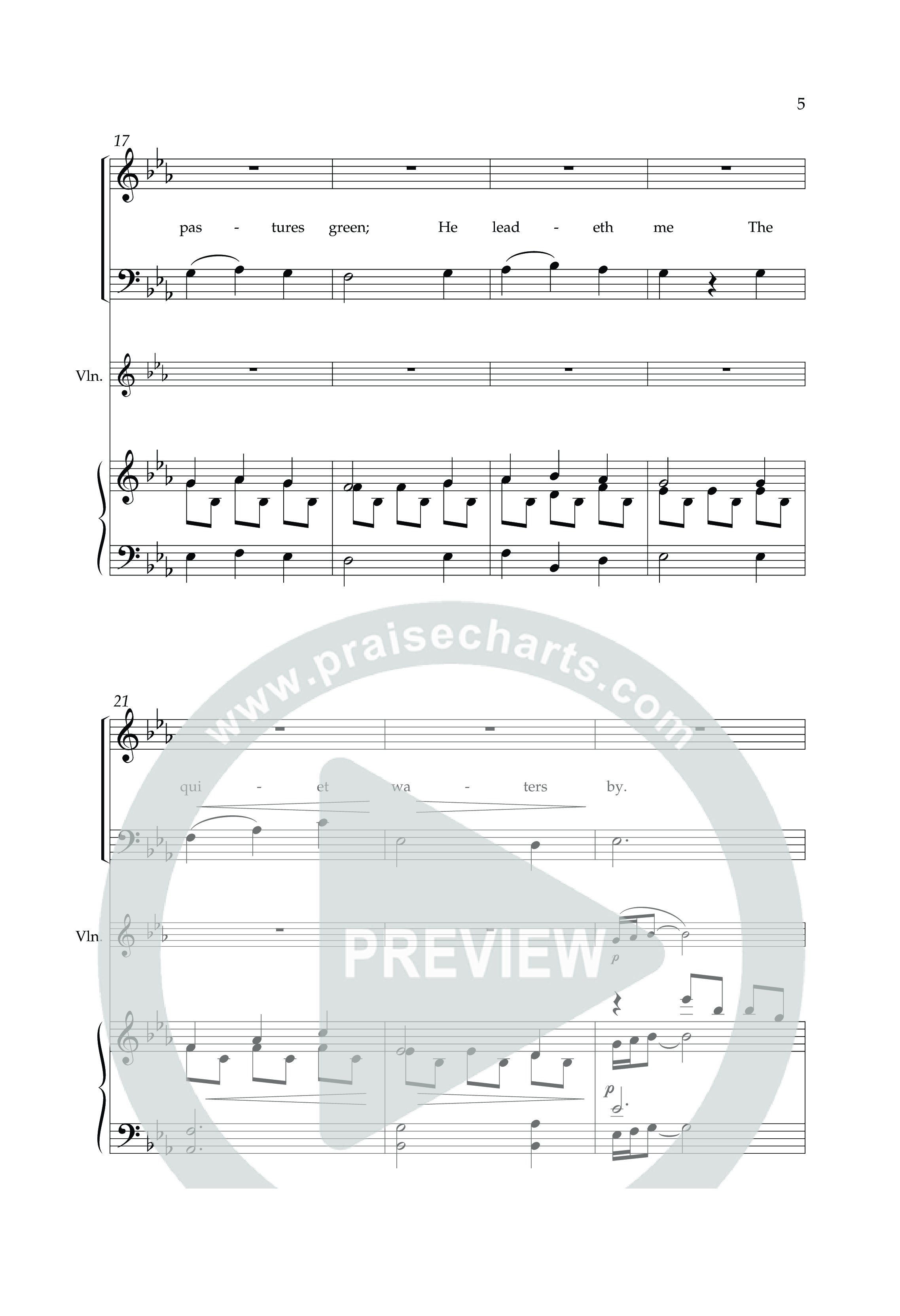 The Lord's My Shepherd I'll Not Want (Choral Anthem SATB) Anthem (SATB/Piano) (Lifeway Choral / Arr. Phillip Keveren)