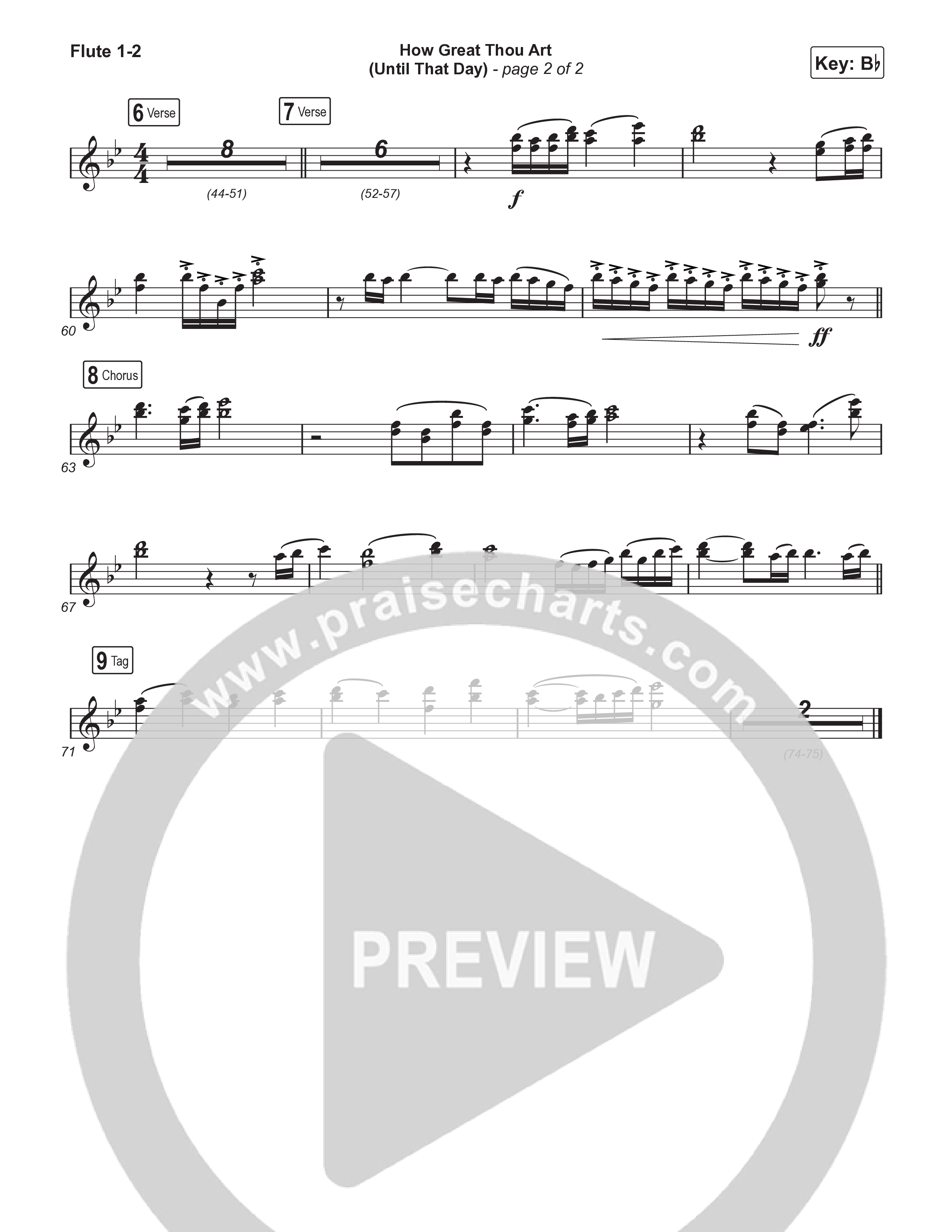How Great Thou Art (Until That Day) (Choral Anthem SATB) Flute 1,2 (Matt Redman / Chris Tomlin / Hillary Scott / Cody Carnes / Kari Jobe / Naomi Raine / TAYA / Blessing Offor / Brian Johnson / Jenn Johnson / Matt Maher / Mitch Wong / Benjamin William Hastings / Pat Barrett / Jon Reddick / Ryan Ellis / Arr. Erik Foster)