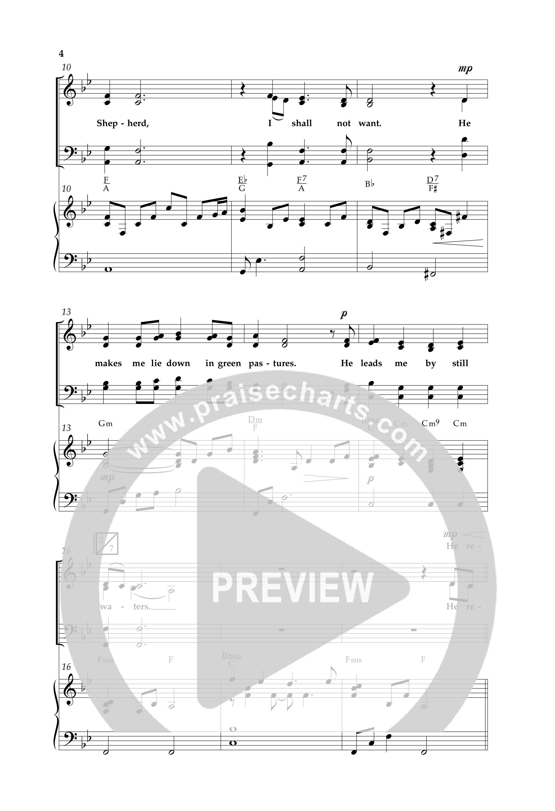 The Lord Is My Shepherd (Choral Anthem SATB) Anthem (SATB/Piano) (Lifeway Choral / Arr. Cliff Duren)