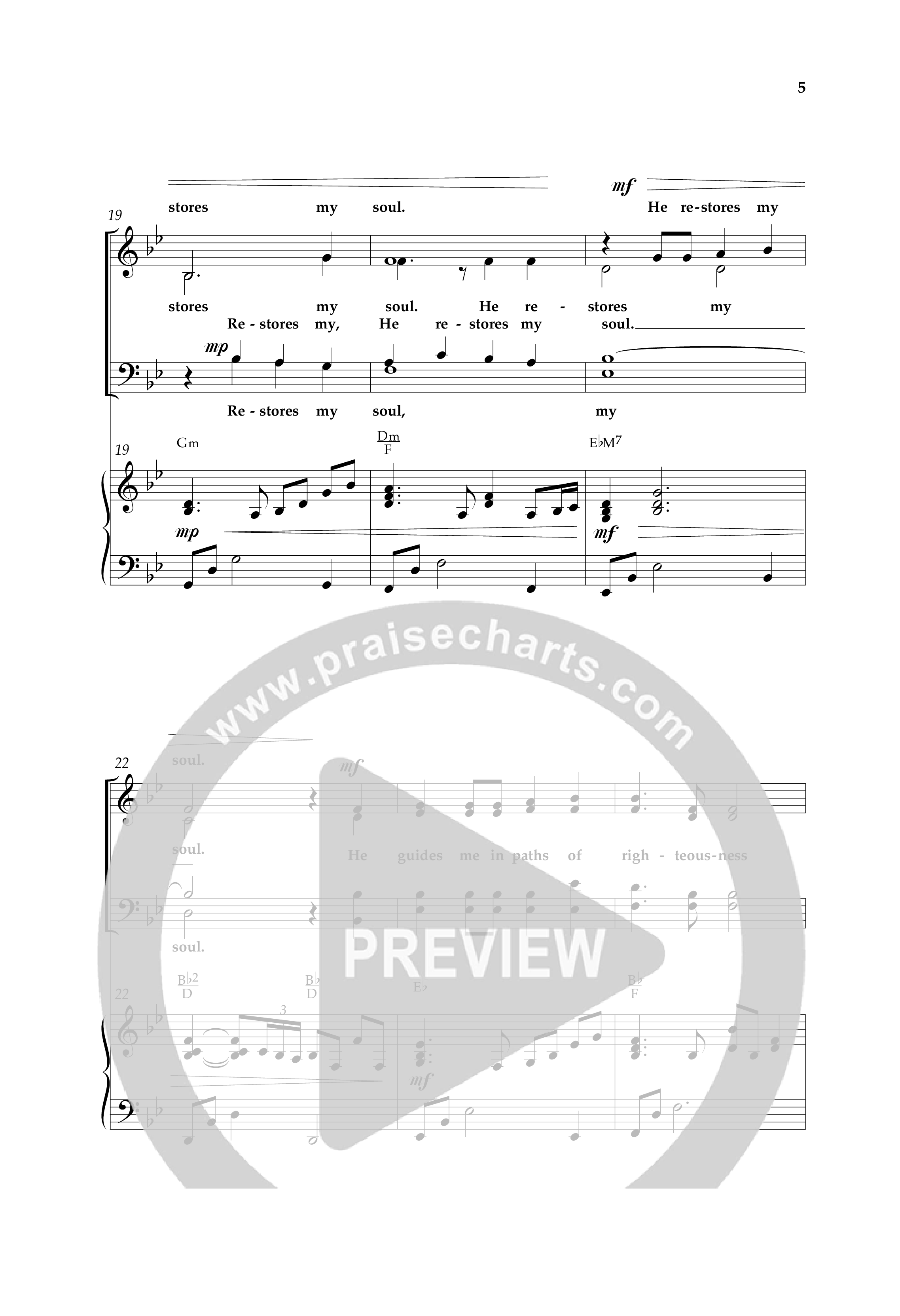 The Lord Is My Shepherd (Choral Anthem SATB) Anthem (SATB/Piano) (Lifeway Choral / Arr. Cliff Duren)