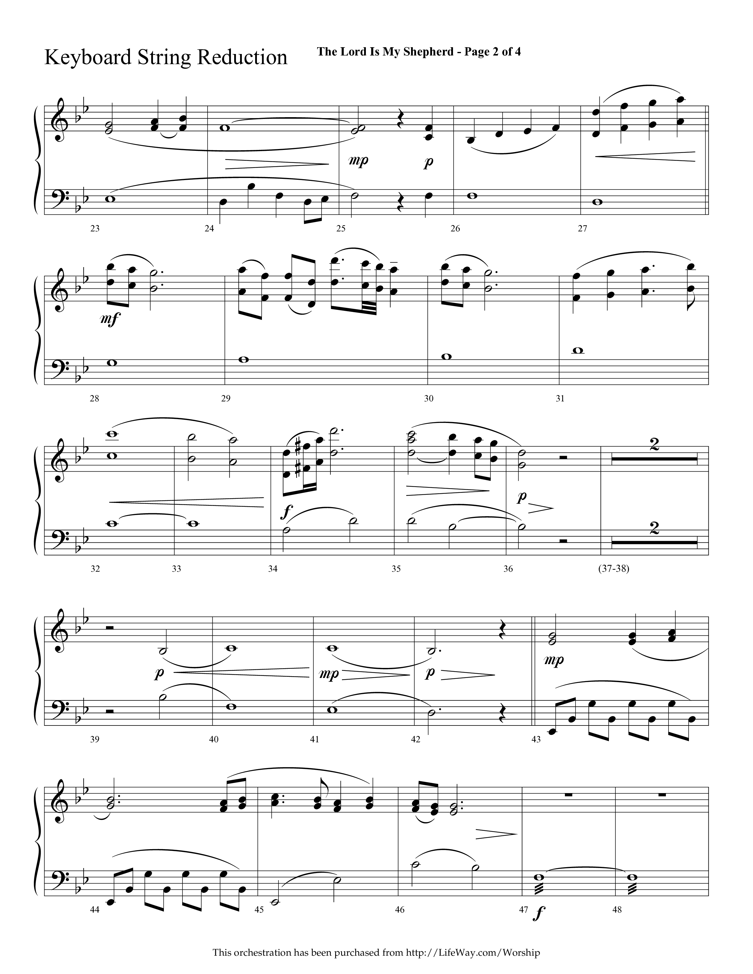 The Lord Is My Shepherd (Choral Anthem SATB) String Reduction (Lifeway Choral / Arr. Cliff Duren)