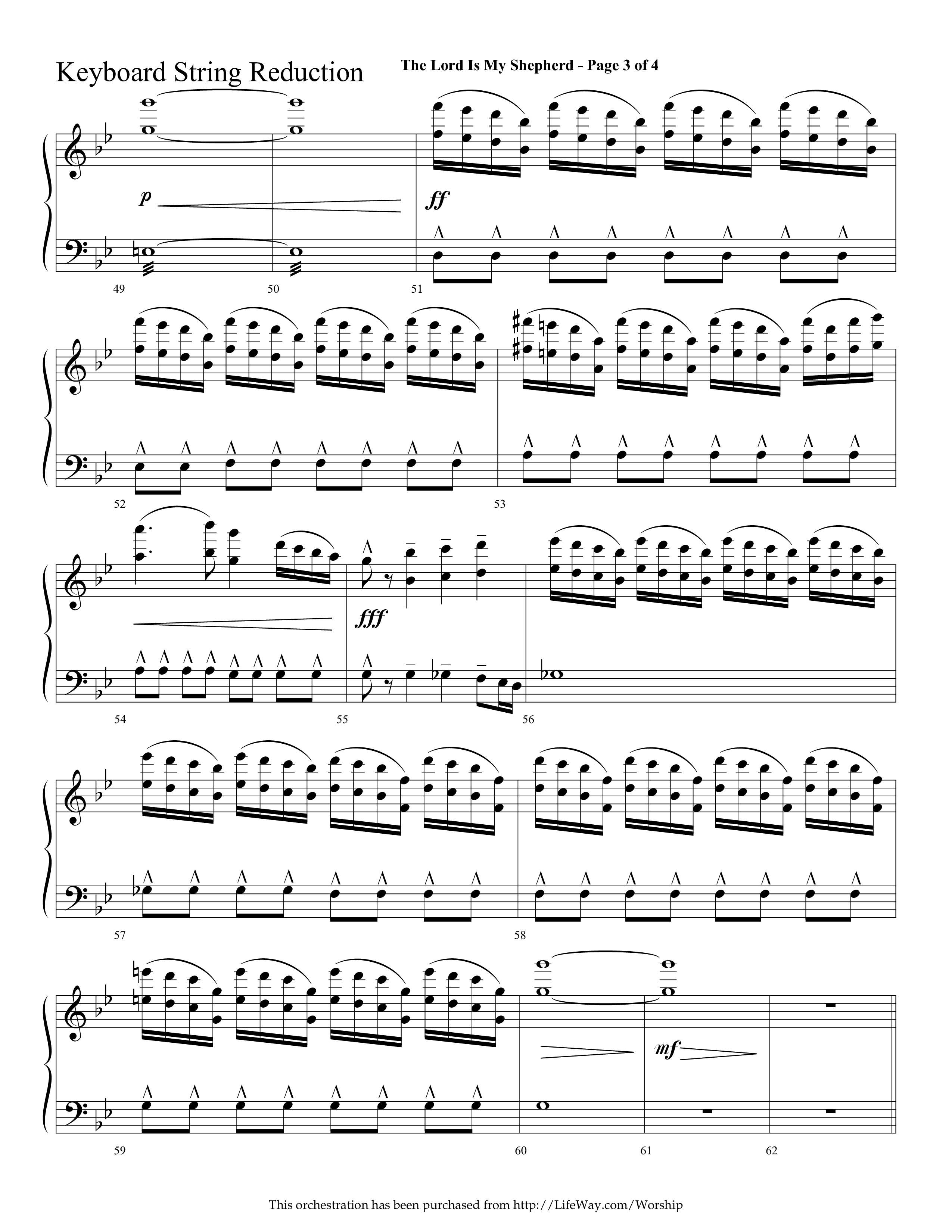 The Lord Is My Shepherd (Choral Anthem SATB) String Reduction (Lifeway Choral / Arr. Cliff Duren)